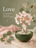 White Crystal Amplifies Energy Crystal Tree - Pink Quartz, Love, Popularity, Tenderness, Self-acceptance