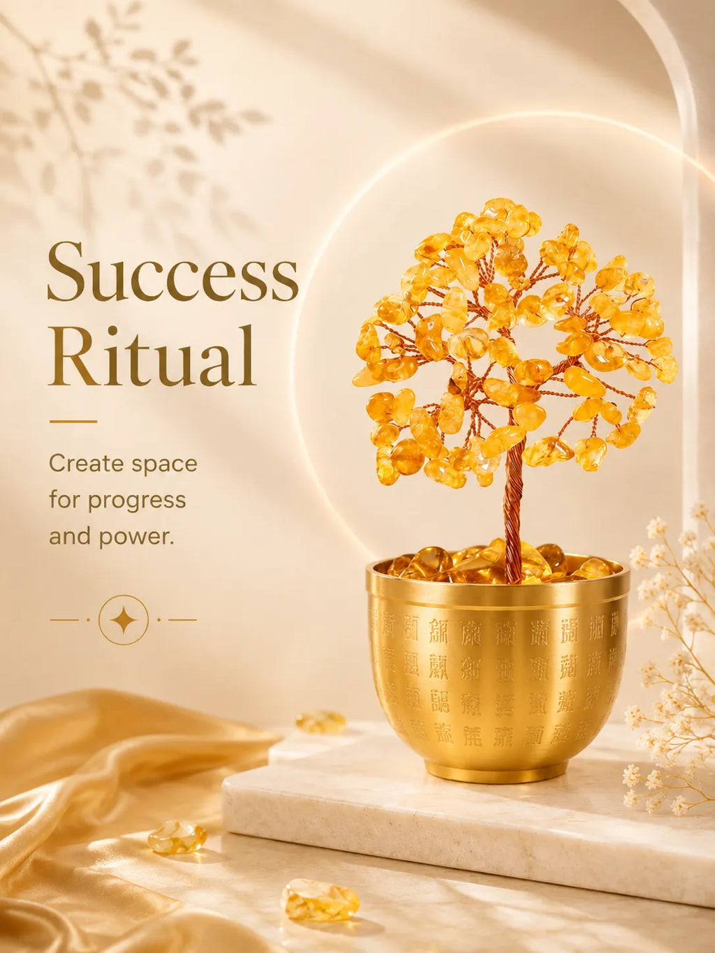 Blessing Bowl Energy Crystal Tree - Citrine, Wealth, Career, Self-confidence, Mobility