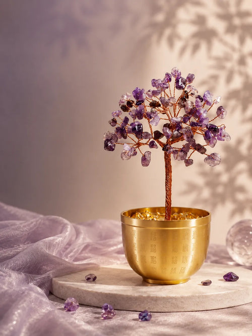 Blessing Bowl Energy Crystal Tree - Amethyst, Spirituality, Wisdom, Meditation, Calming the mind