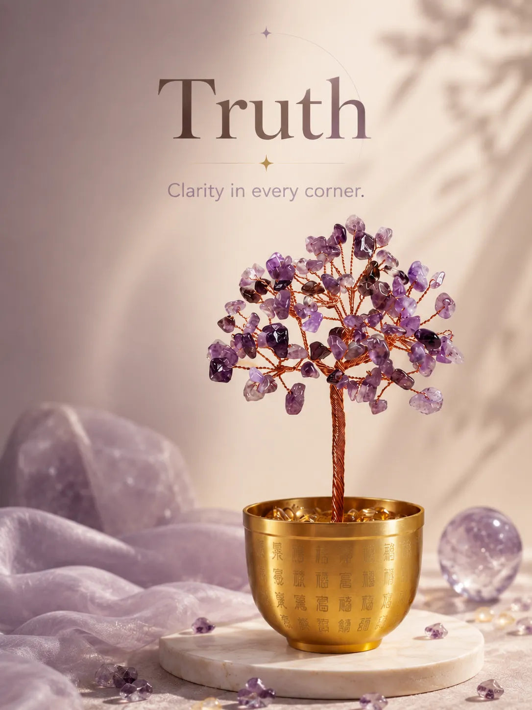 Blessing Bowl Energy Crystal Tree - Amethyst, Spirituality, Wisdom, Meditation, Calming the mind