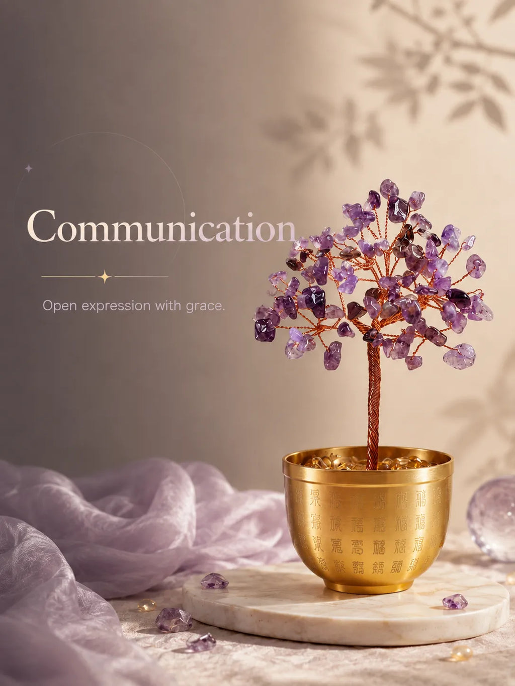Blessing Bowl Energy Crystal Tree - Amethyst, Spirituality, Wisdom, Meditation, Calming the mind