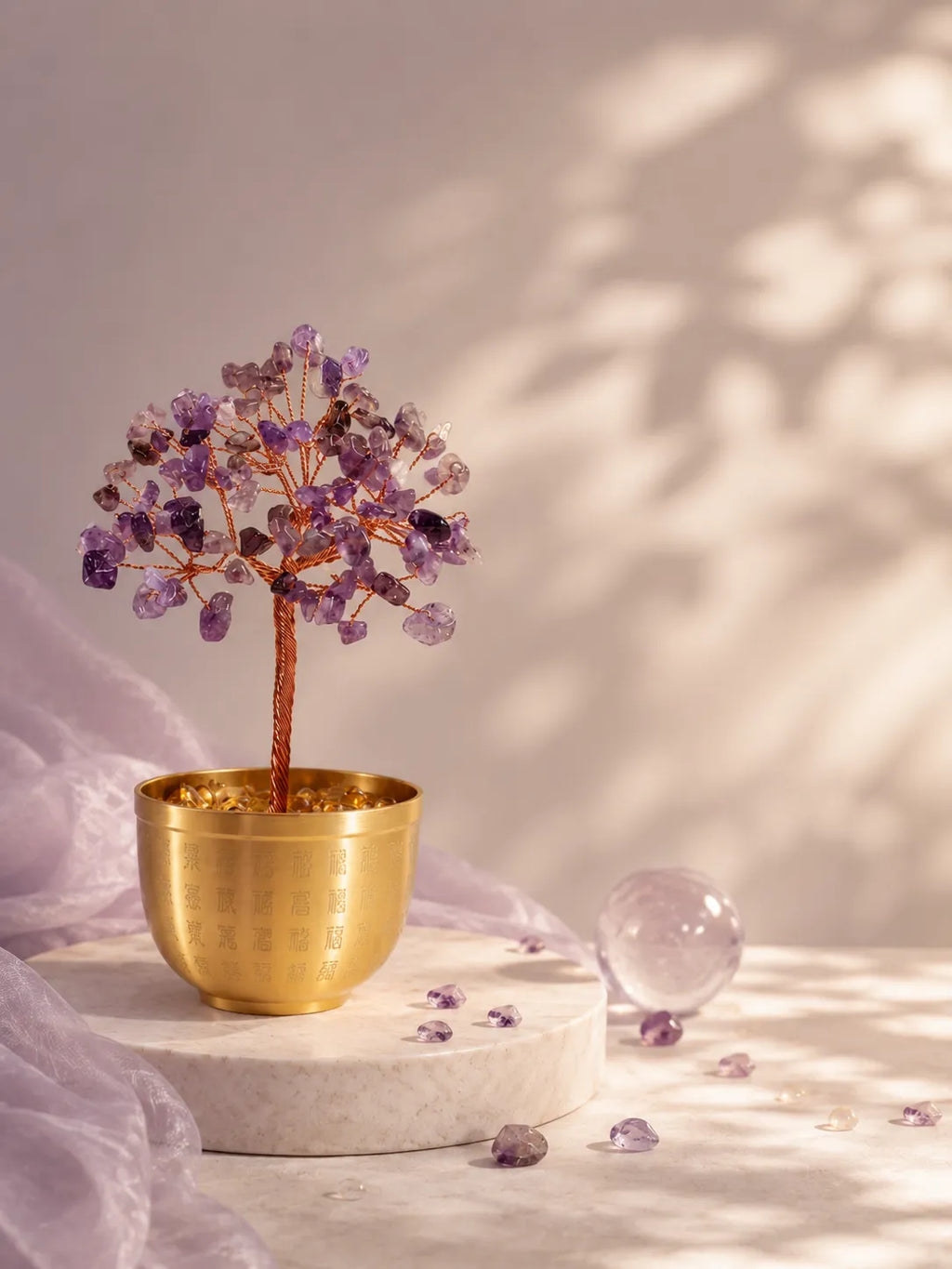 Blessing Bowl Energy Crystal Tree - Amethyst, Spirituality, Wisdom, Meditation, Calming the mind