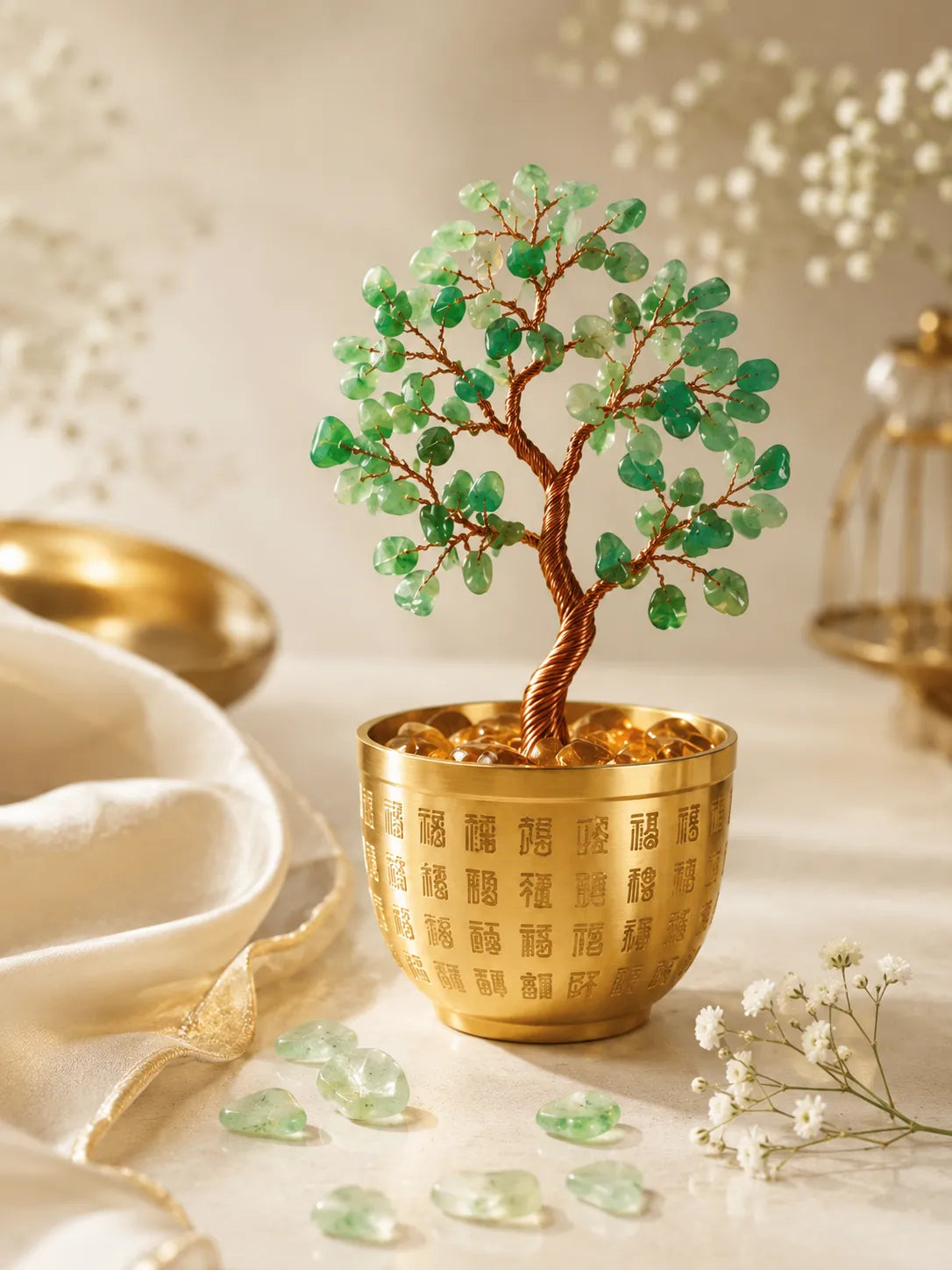 Blessing Bowl Energy Crystal Tree - Green Aventurine, Growth, Rebirth, Opportunity, Healing