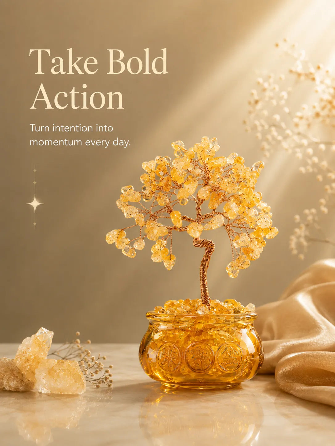 Cornucopia Energy Crystal Tree - Citrine, Wealth, Career, Self-confidence, Mobility