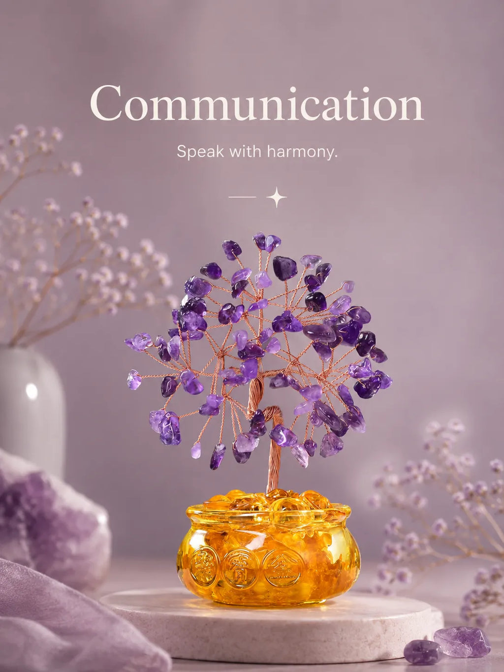 Cornucopia Energy Crystal Tree - Amethyst, Spirituality, Wisdom, Meditation, Calming the mind