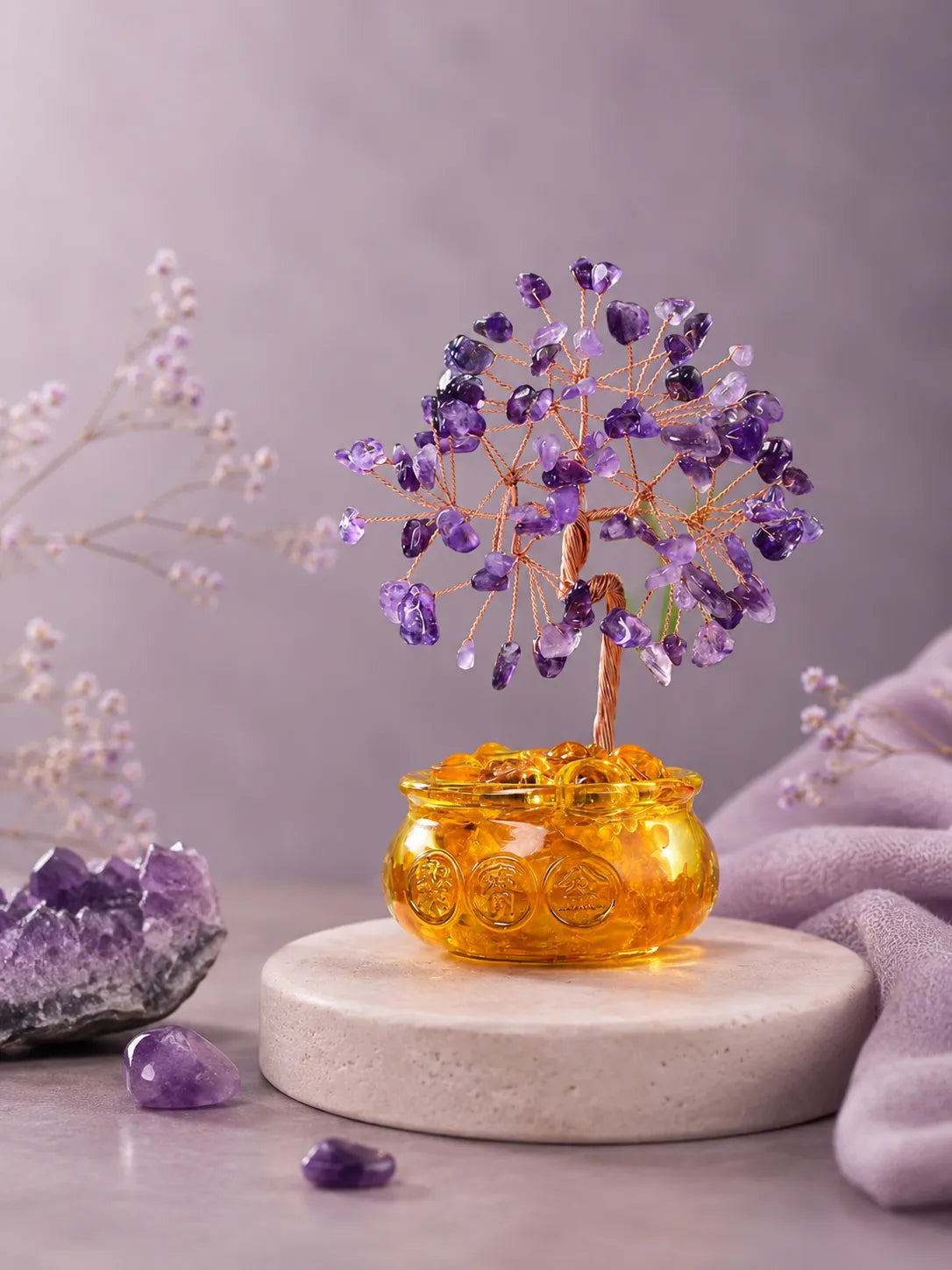 Cornucopia Energy Crystal Tree - Amethyst, Spirituality, Wisdom, Meditation, Calming the mind