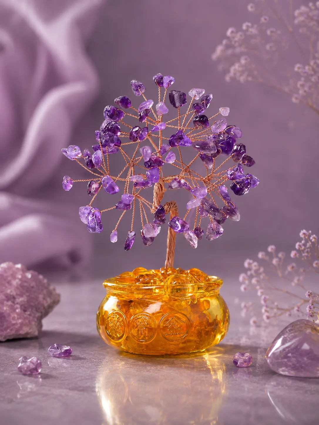 Cornucopia Energy Crystal Tree - Amethyst, Spirituality, Wisdom, Meditation, Calming the mind