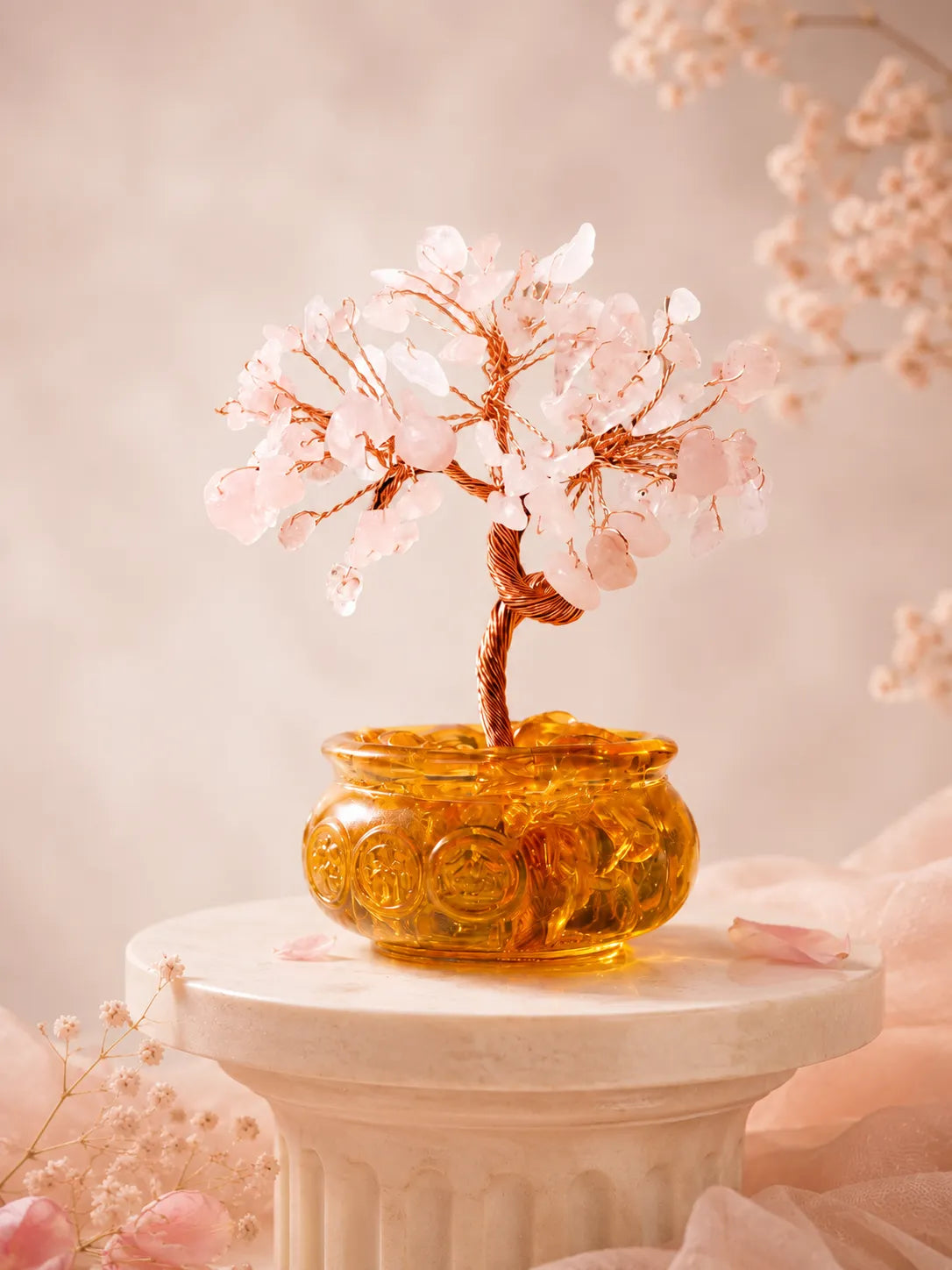 Cornucopia Energy Crystal Tree - Pink Quartz, Love, Popularity, Tenderness, Self-acceptance