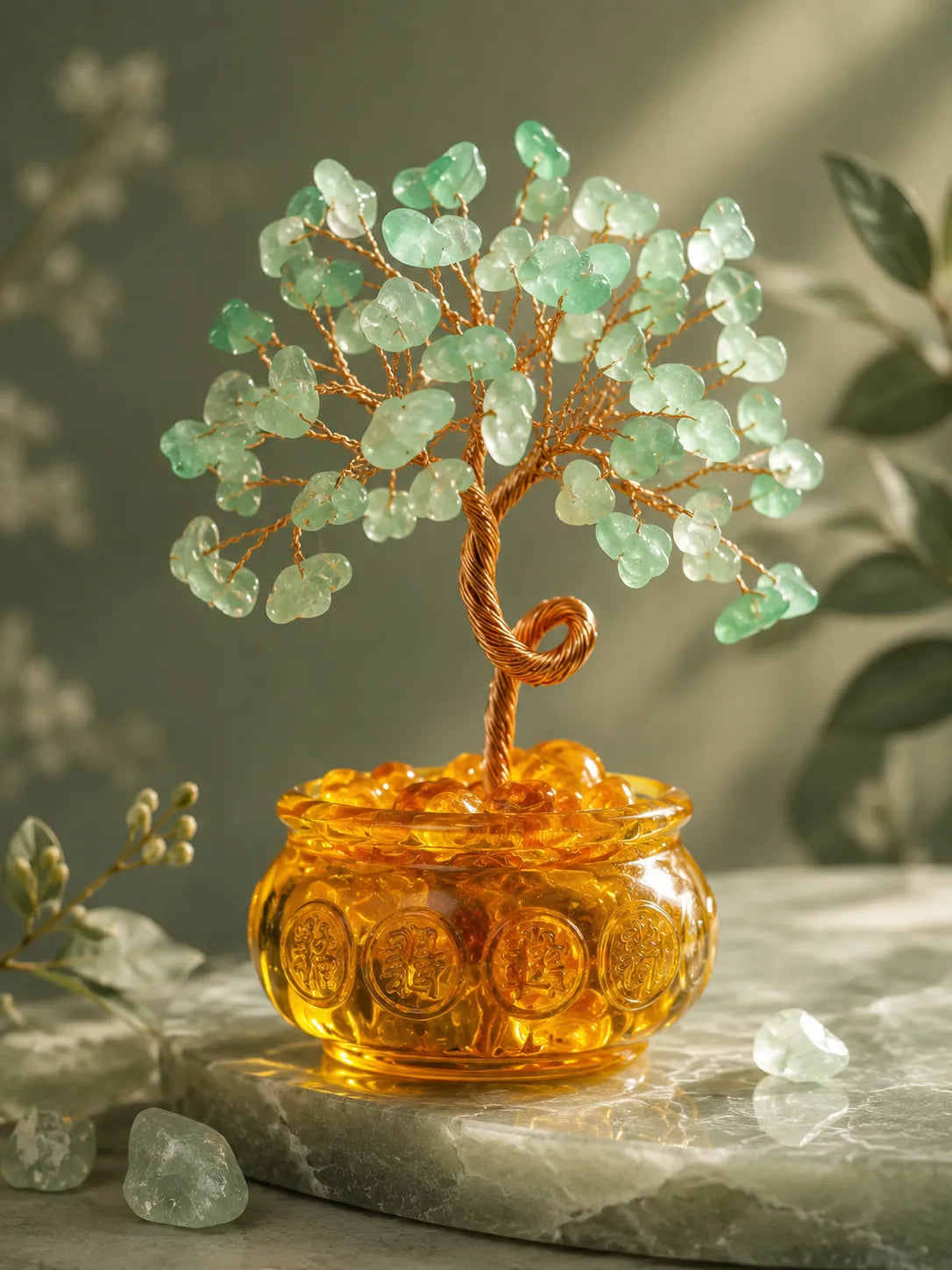 Cornucopia Energy Crystal Tree - Green Aventurine, Growth, Rebirth, Opportunity, Healing