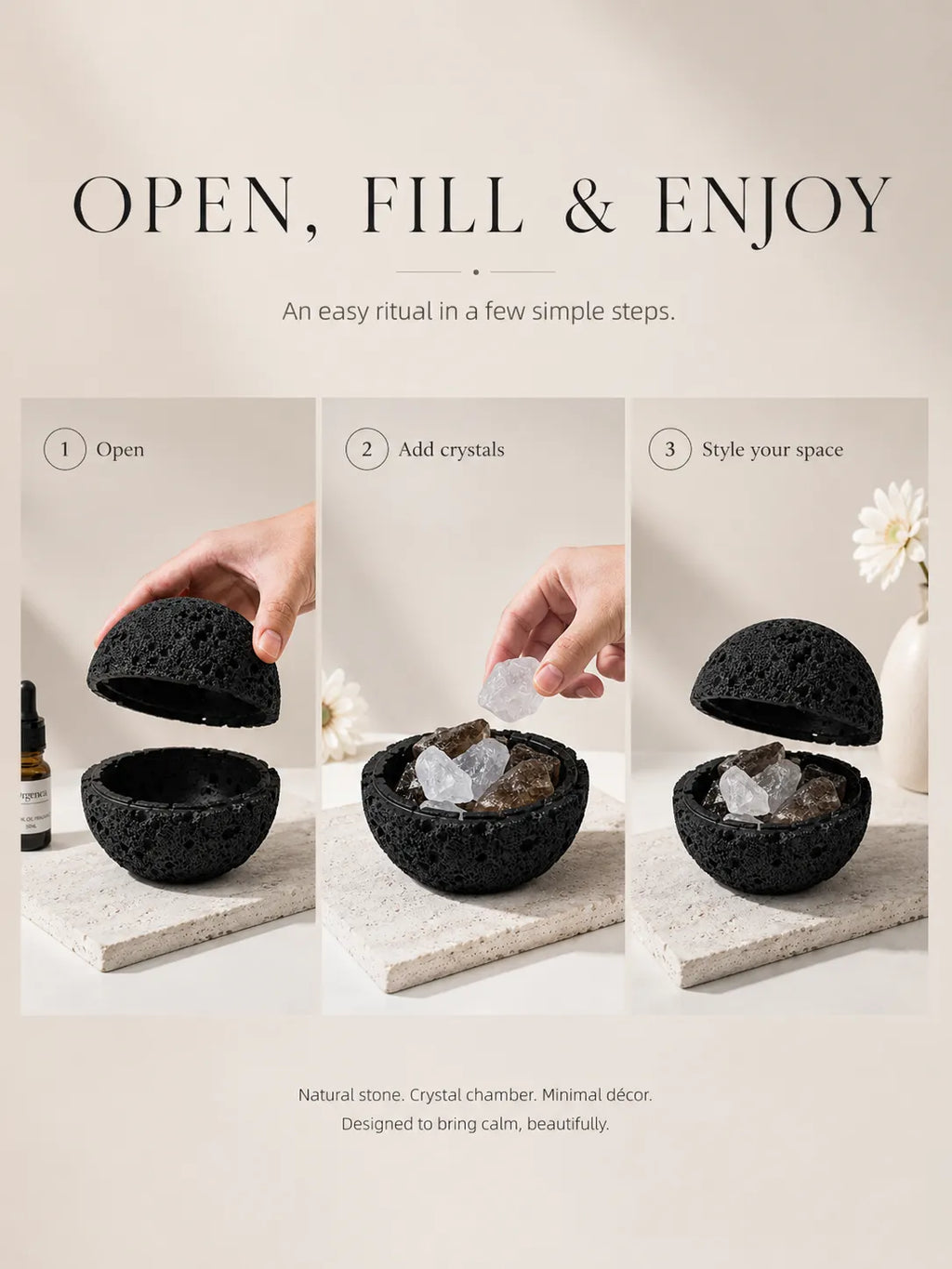 Spherical Volcanic Stone Diffuser Stone