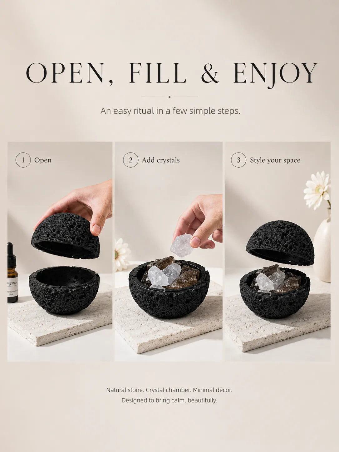 Spherical Volcanic Stone Diffuser Stone