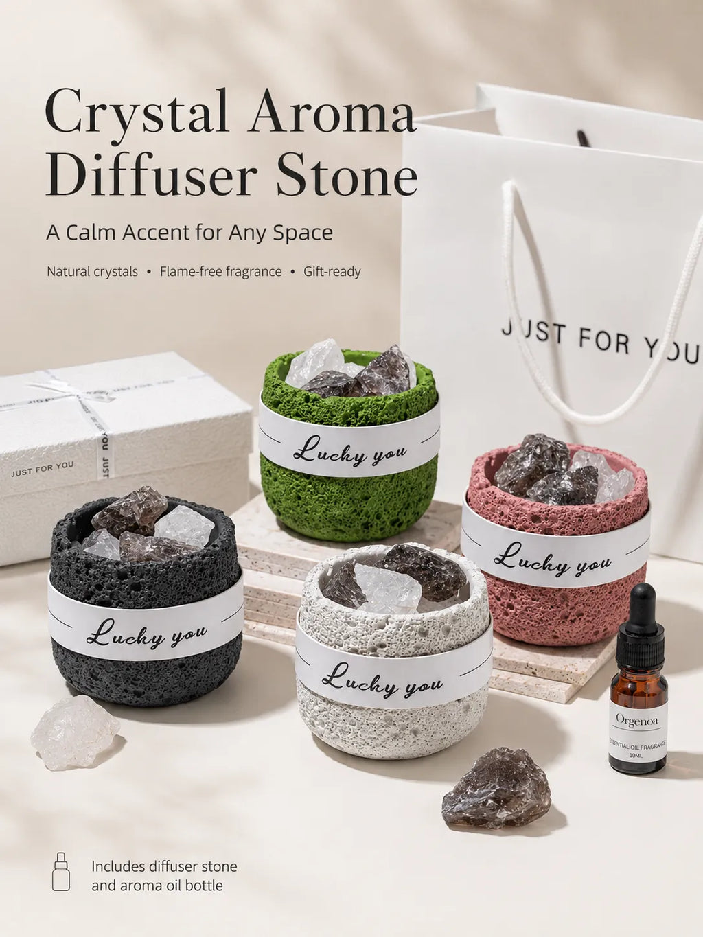 Cup-Shaped Volcanic Stone Diffuser Stone