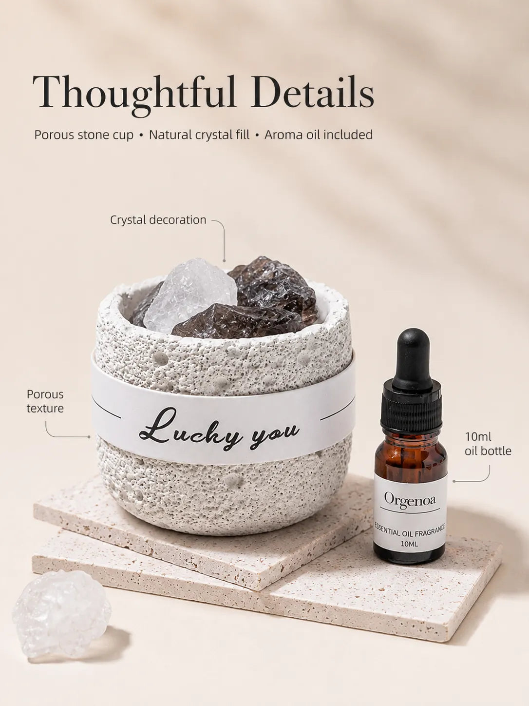 Cup-Shaped Volcanic Stone Diffuser Stone