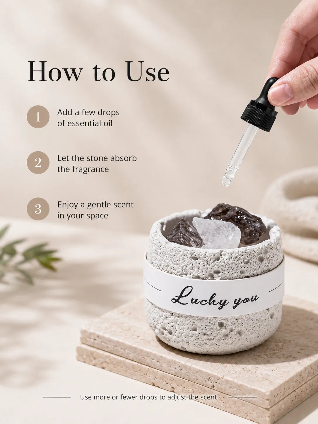 Cup-Shaped Volcanic Stone Diffuser Stone