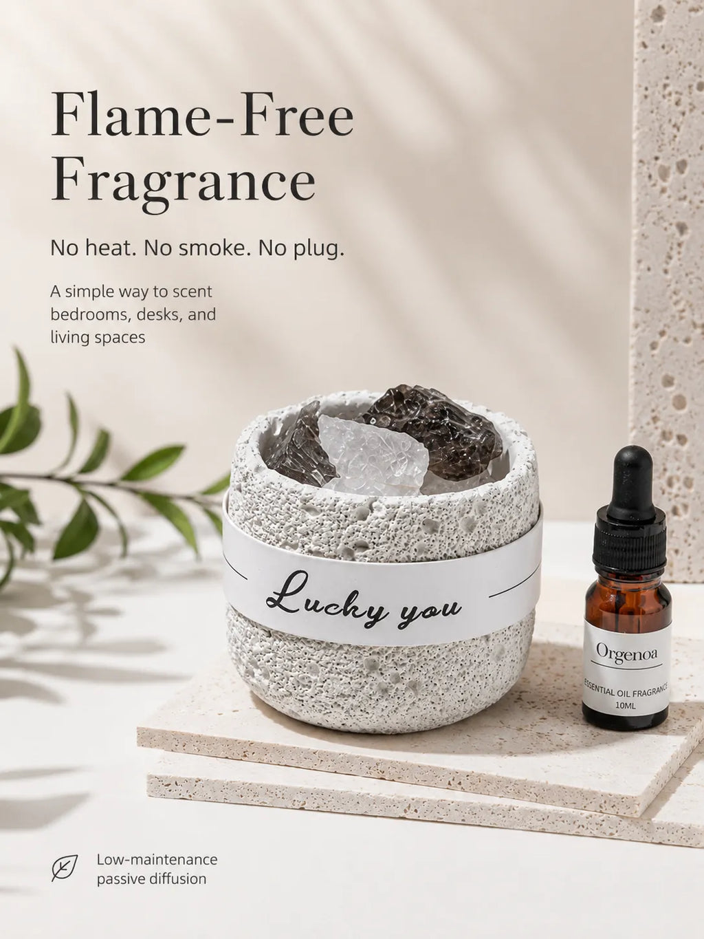 Cup-Shaped Volcanic Stone Diffuser Stone