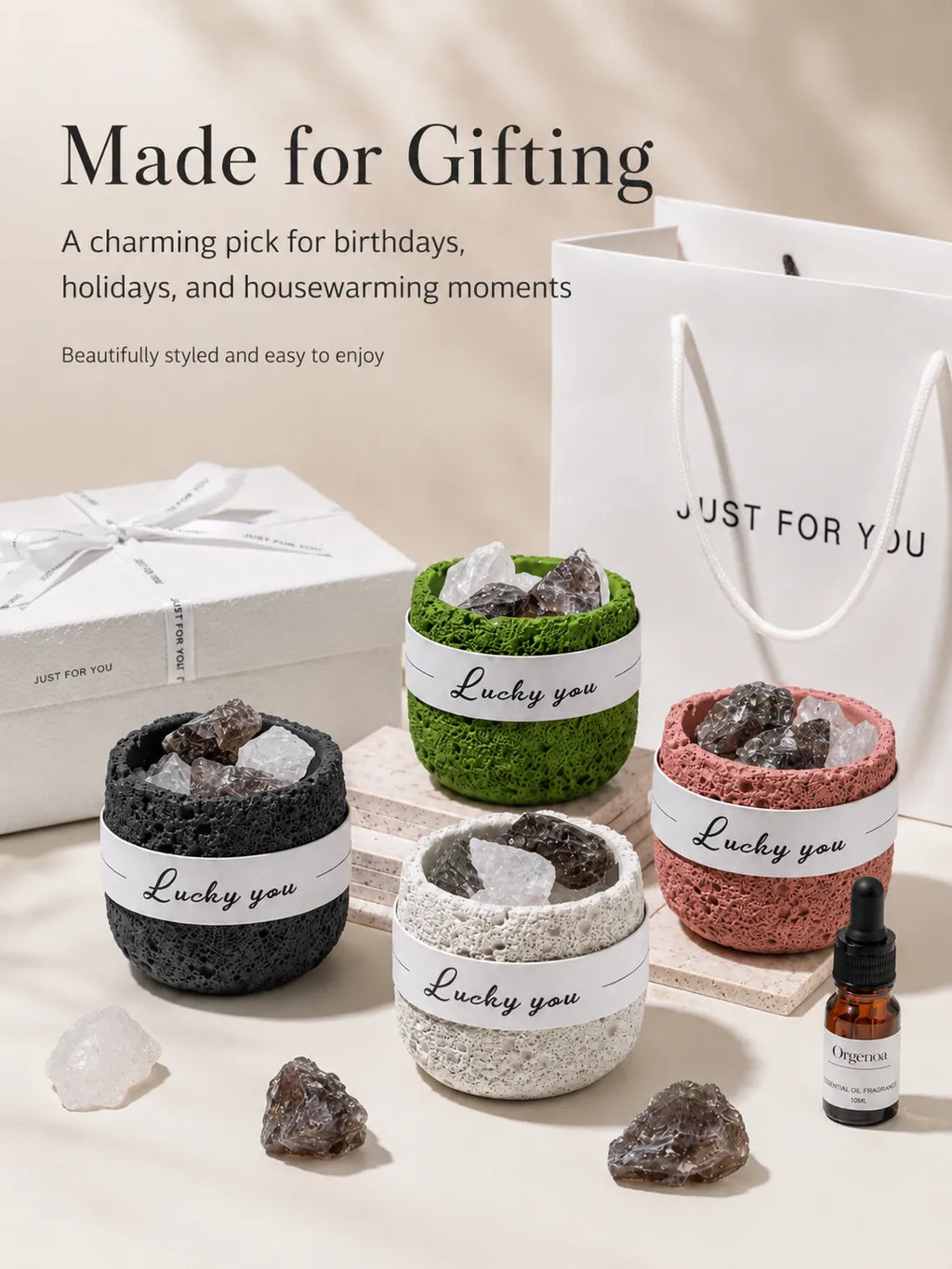Cup-Shaped Volcanic Stone Diffuser Stone