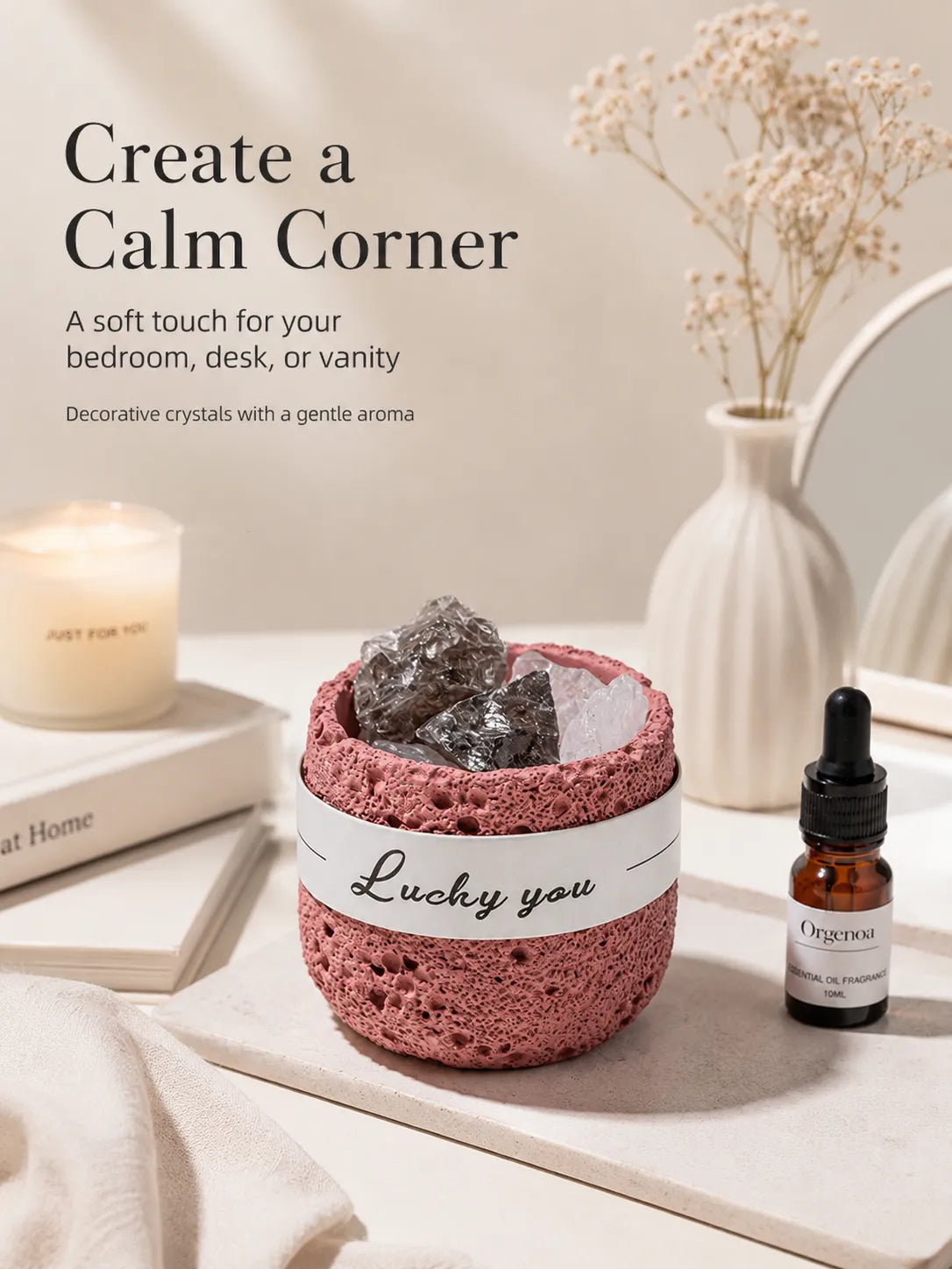 Cup-Shaped Volcanic Stone Diffuser Stone