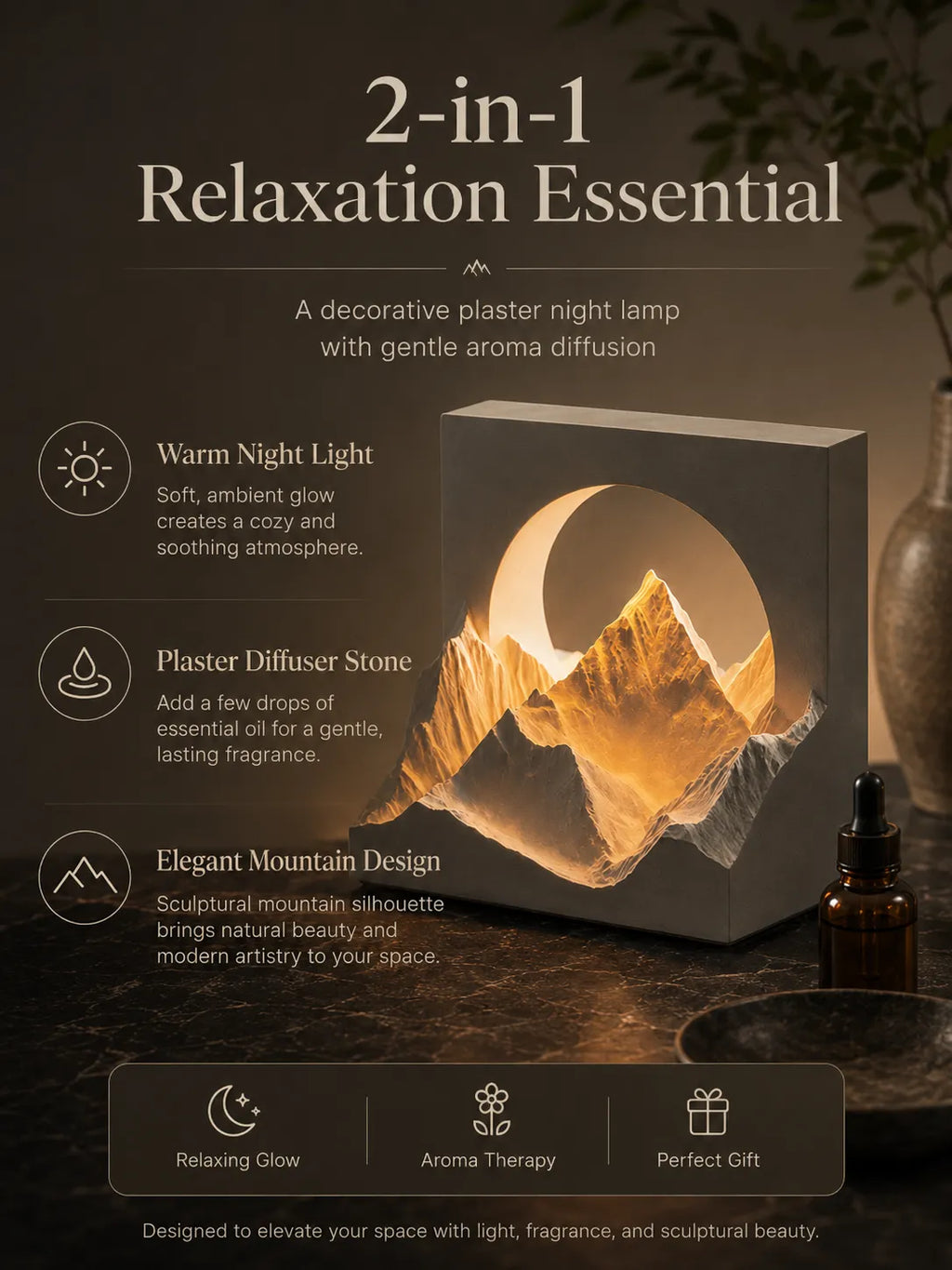 Ambient Aroma Night Light - Snow Mountain