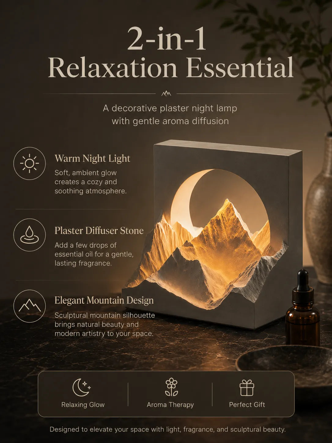 Ambient Aroma Night Light - Snow Mountain