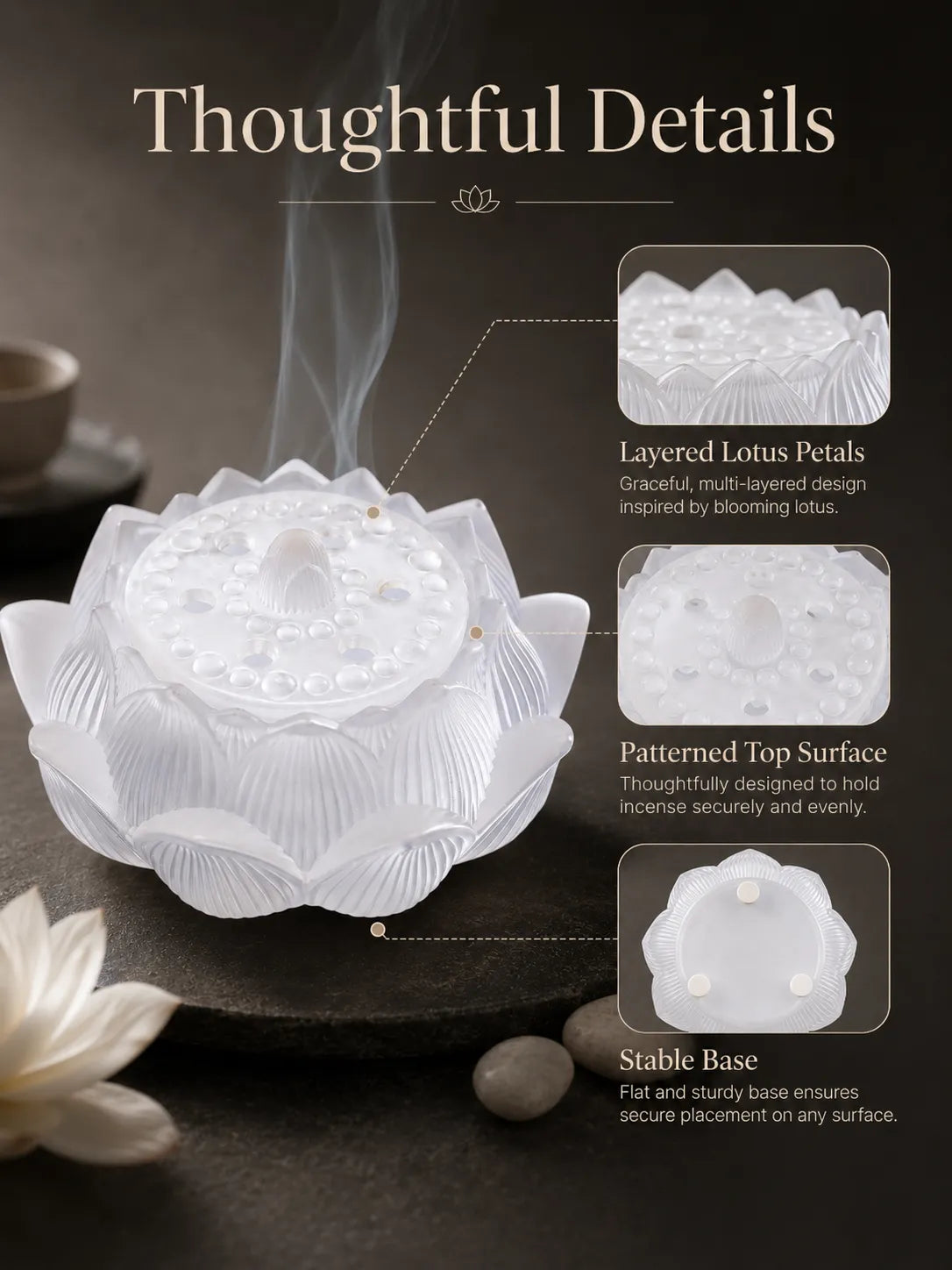 White Lotus Incense Burner