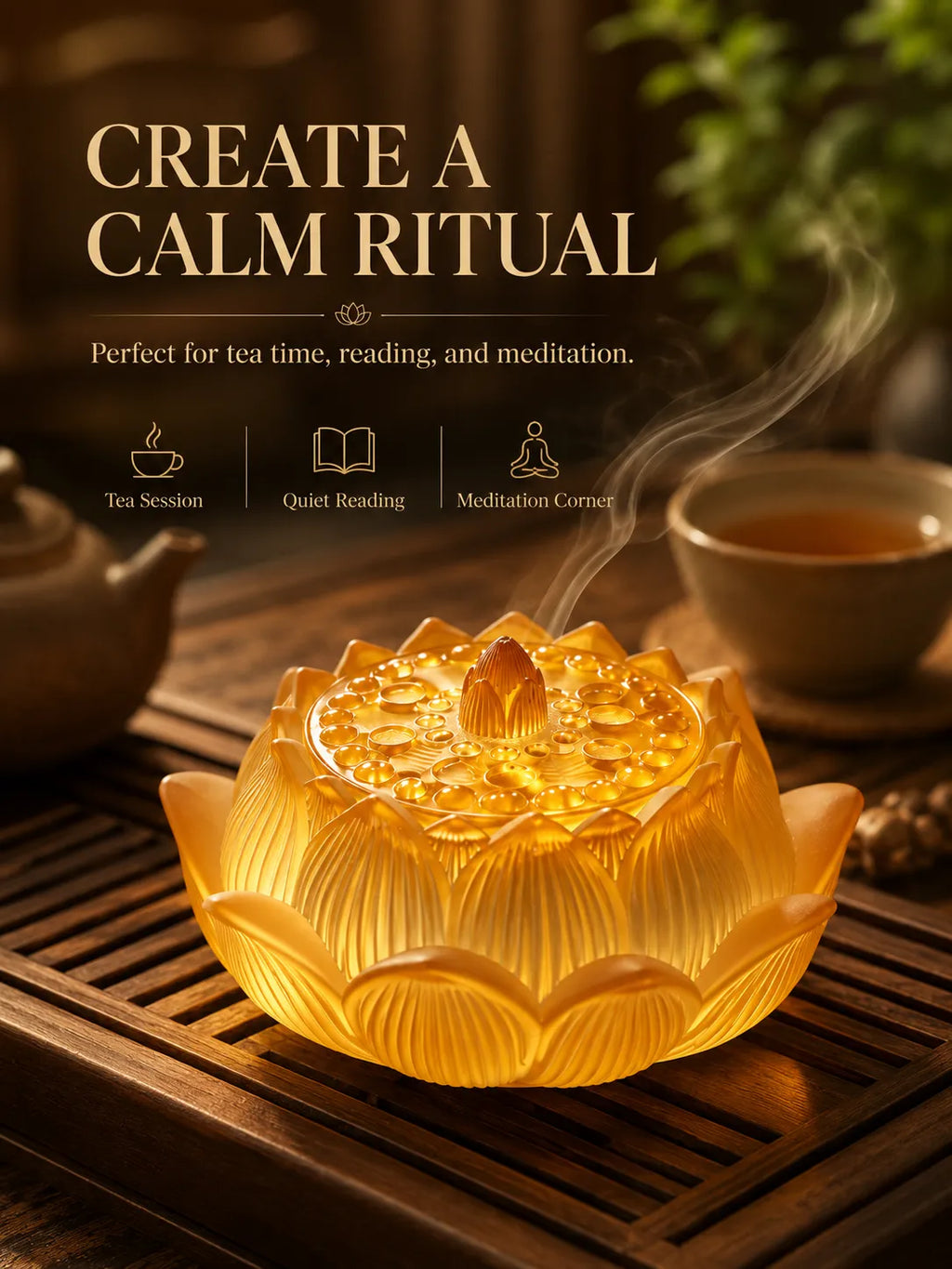 Amber Lotus Incense Burner