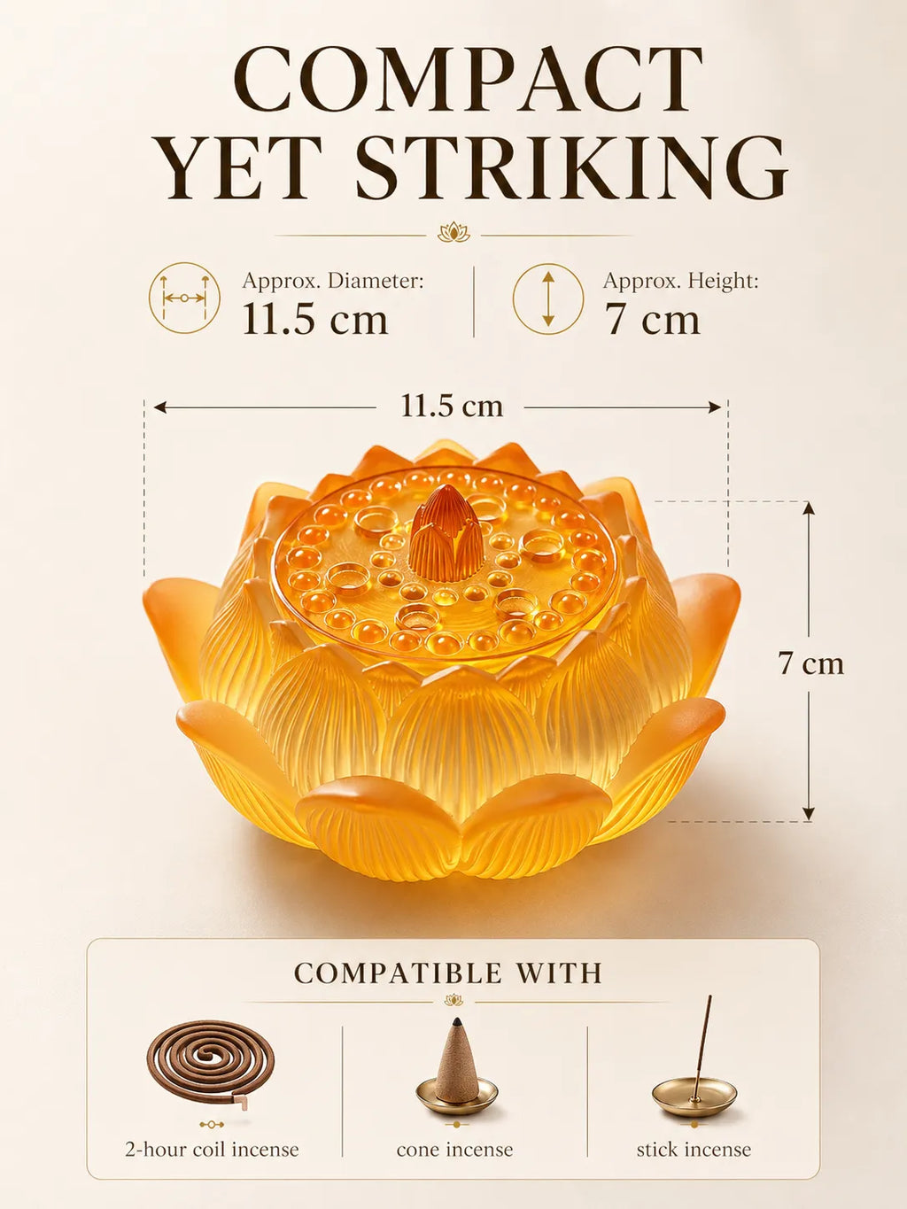 Amber Lotus Incense Burner