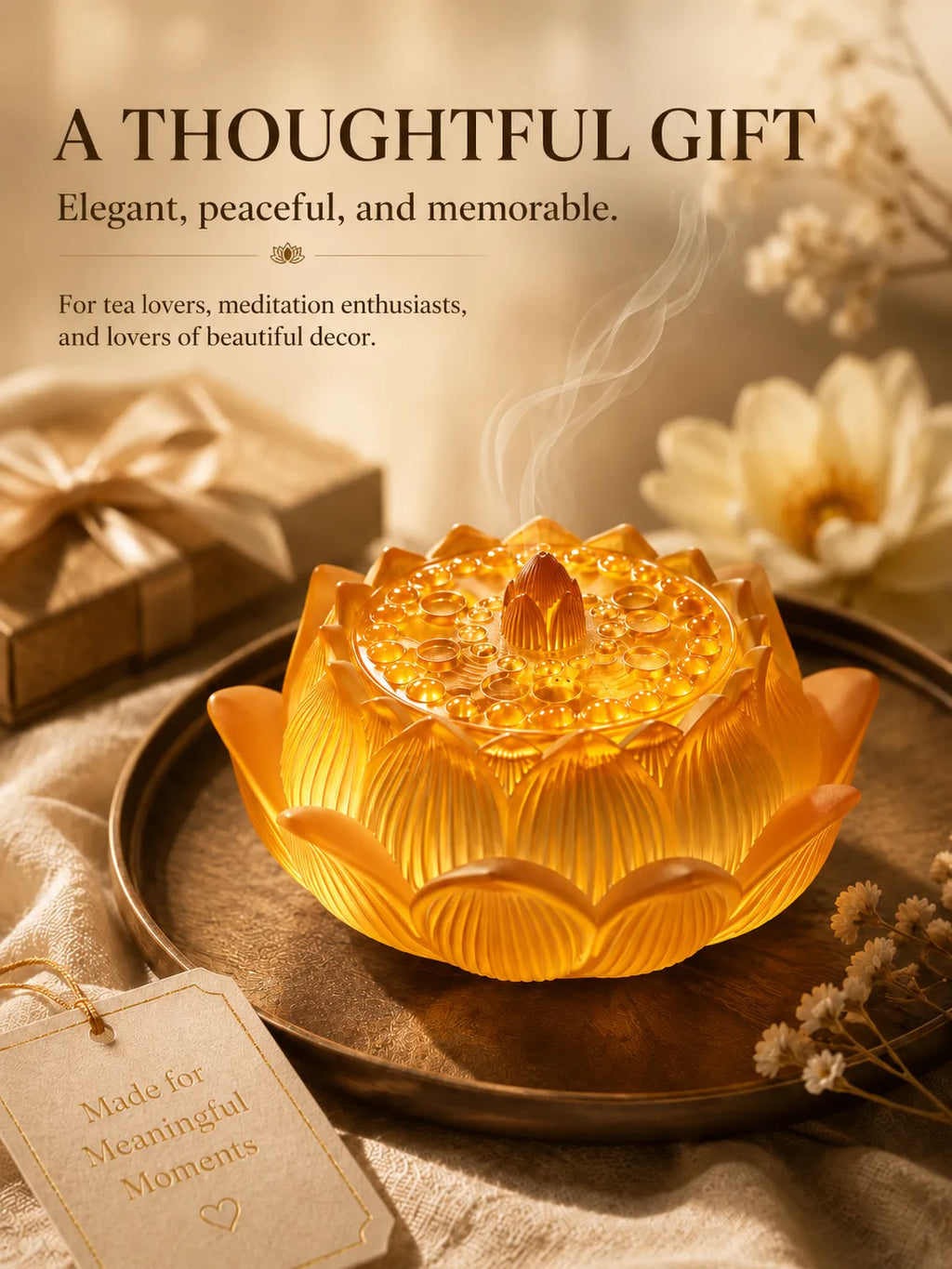 Amber Lotus Incense Burner