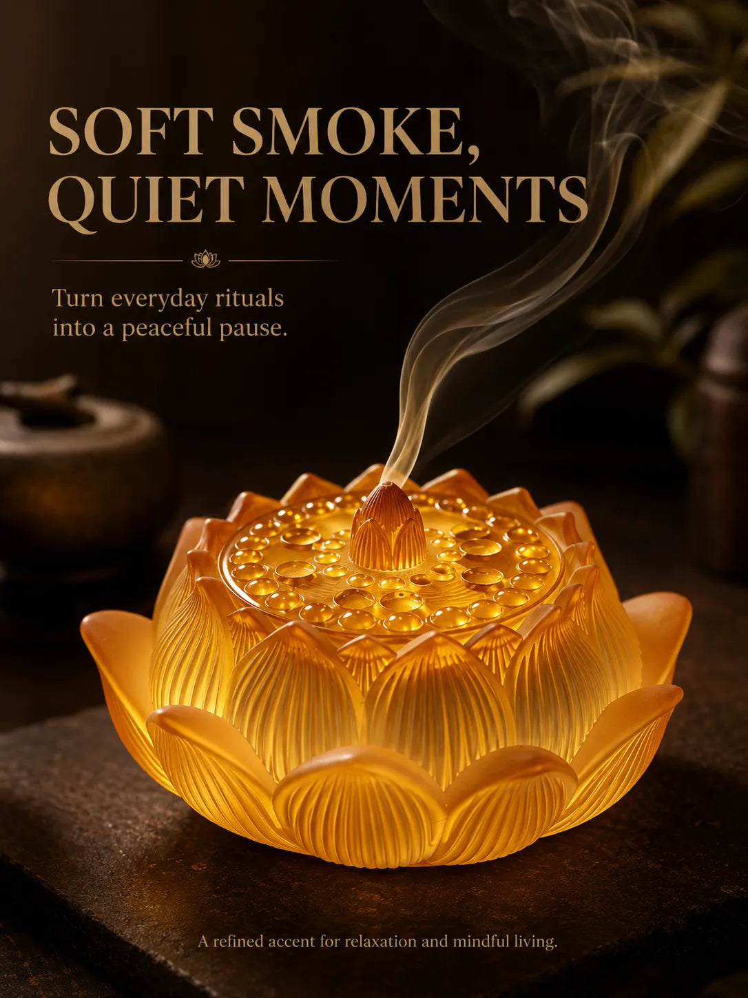 Amber Lotus Incense Burner