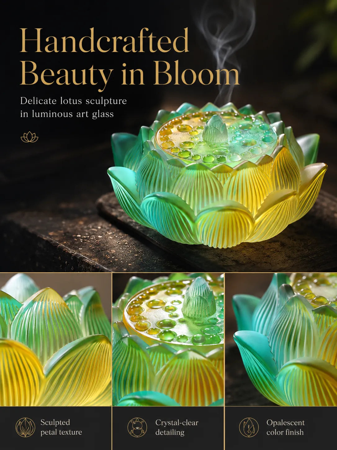Green Lotus Incense Burner