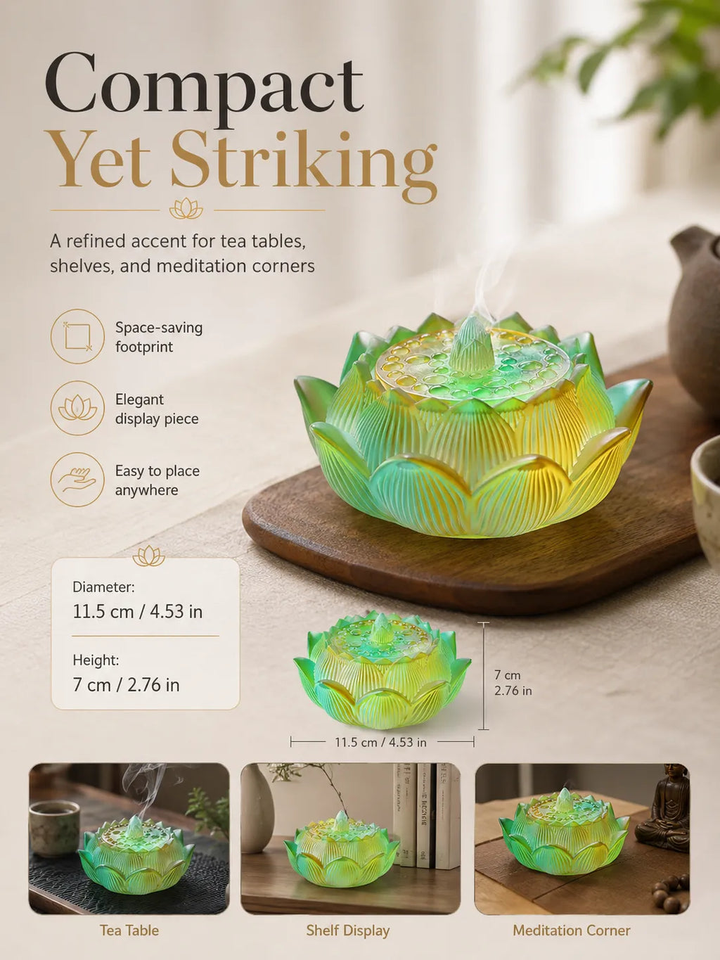 Green Lotus Incense Burner