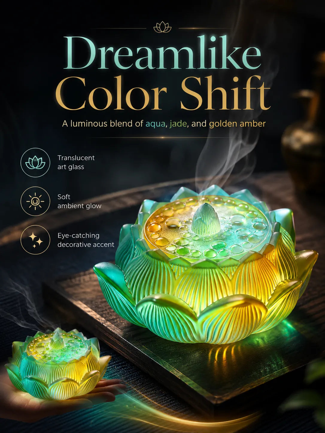 Green Lotus Incense Burner