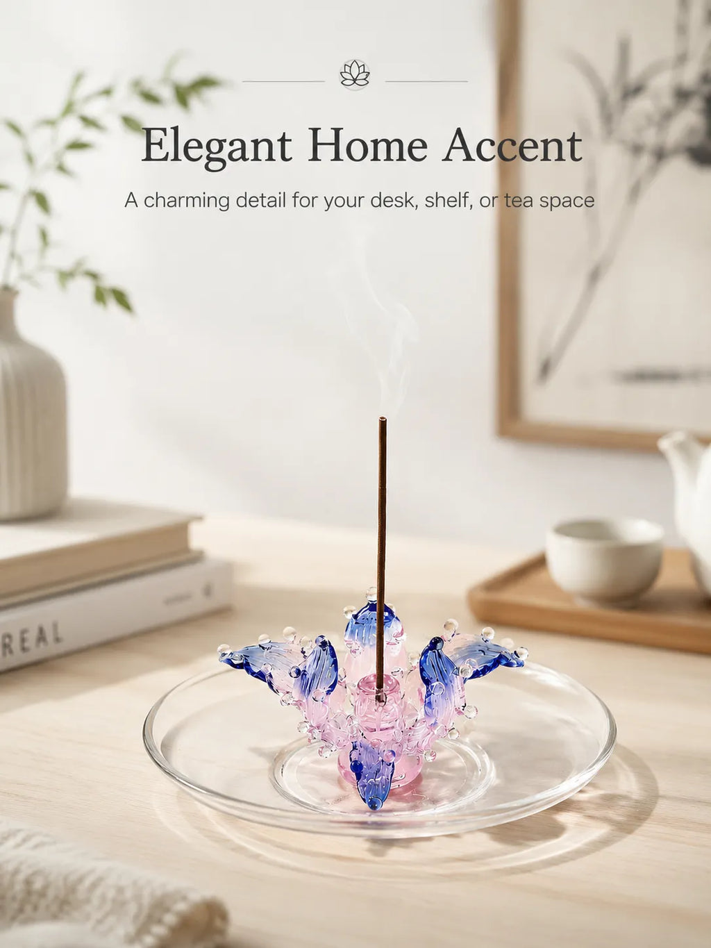 Handmade Glazed Lotus Incense Holder