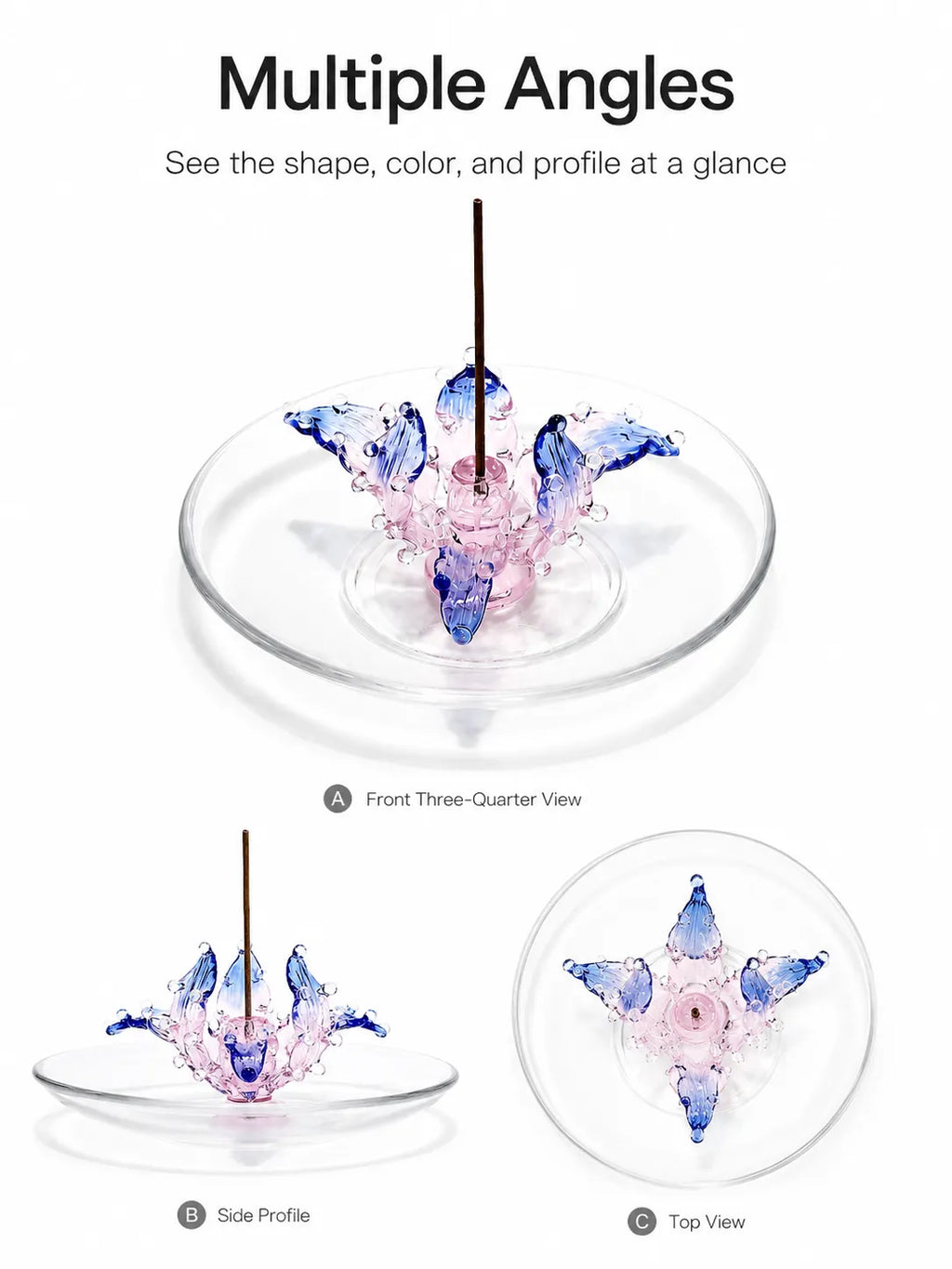 Handmade Glazed Lotus Incense Holder