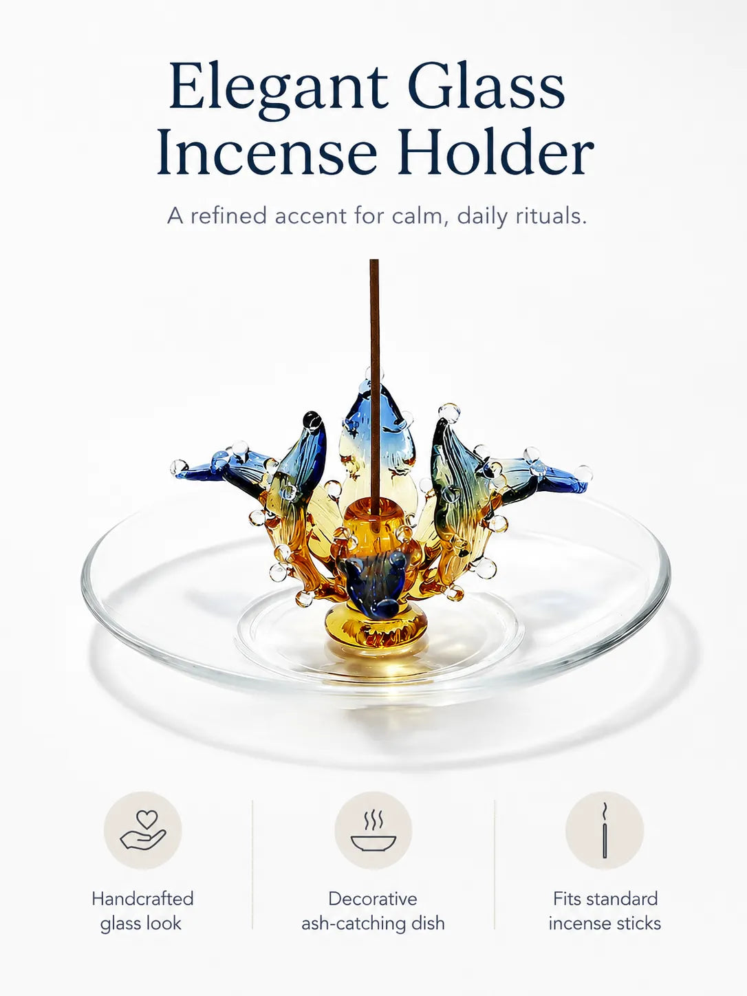 Handmade Glazed Lotus Incense Holder