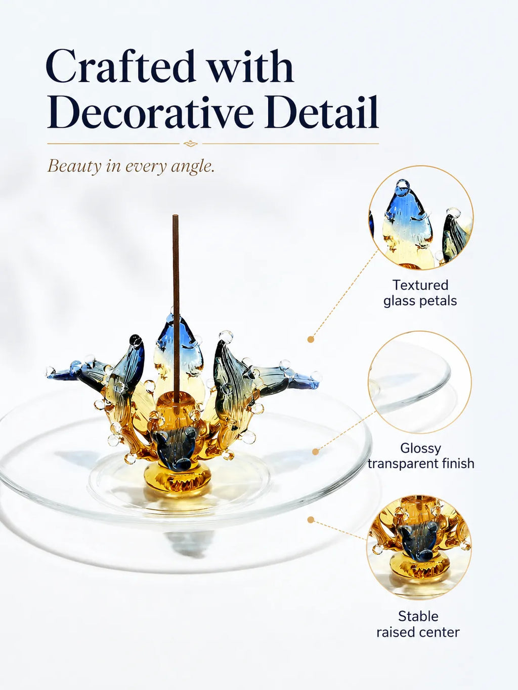 Handmade Glazed Lotus Incense Holder