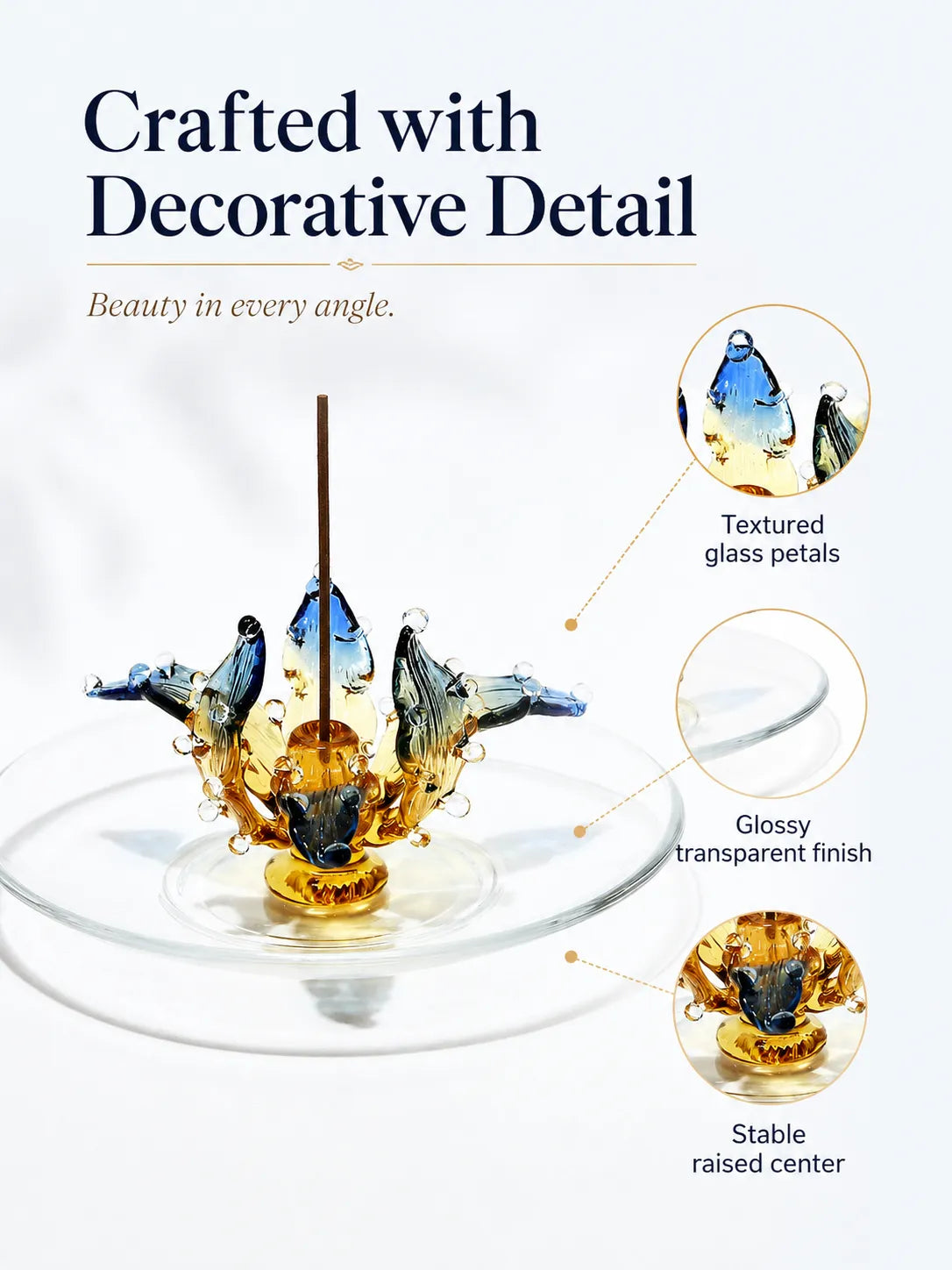 Handmade Glazed Lotus Incense Holder