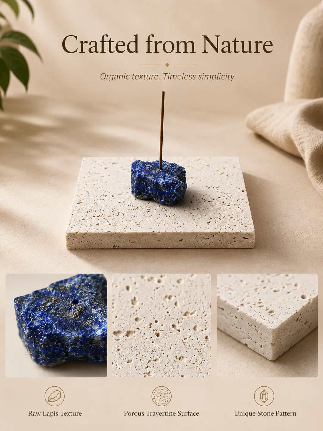 Natural Natural Lapis Lazuli Incense Holde
