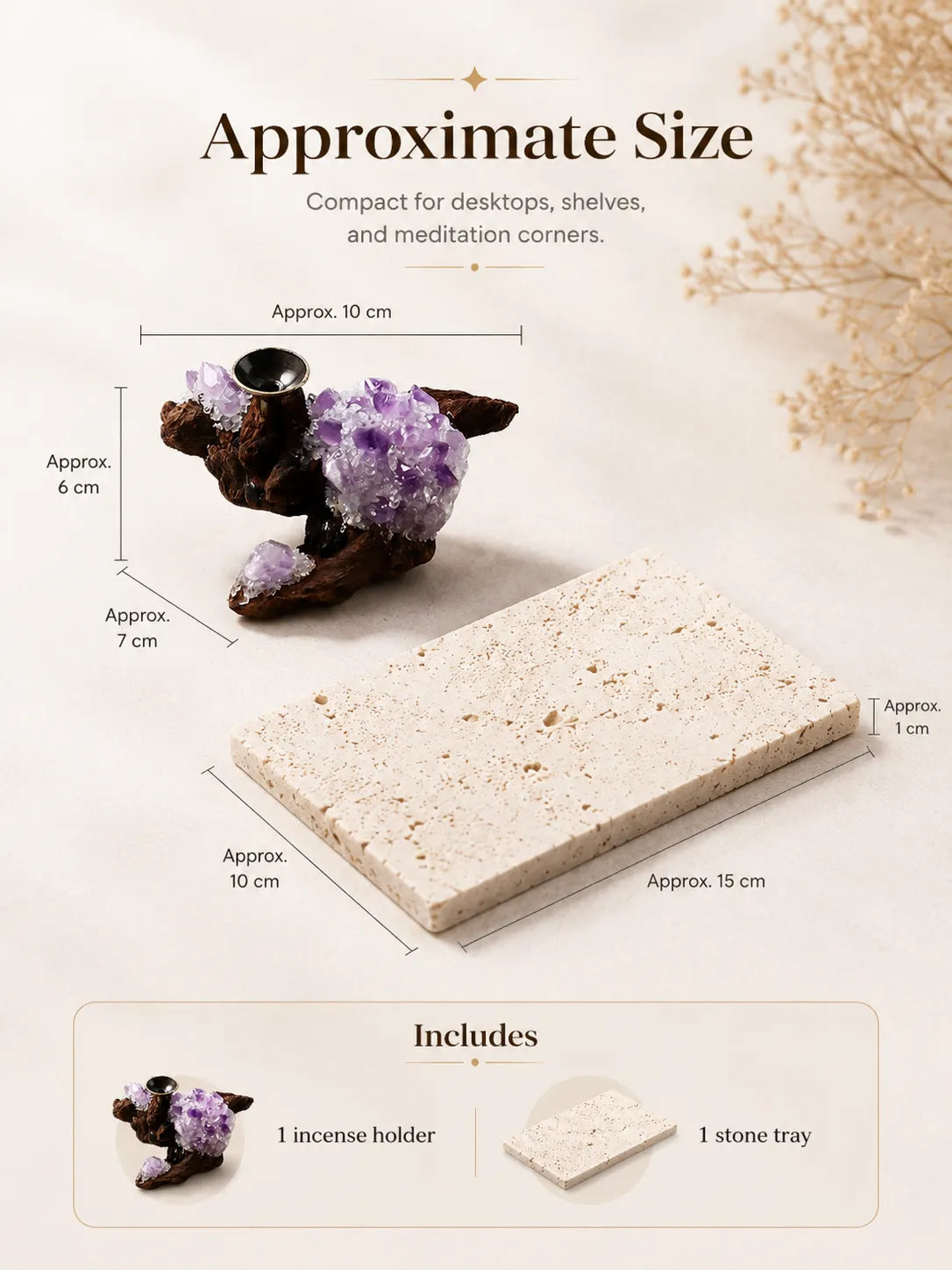 Natural Amethyst Incense Holder