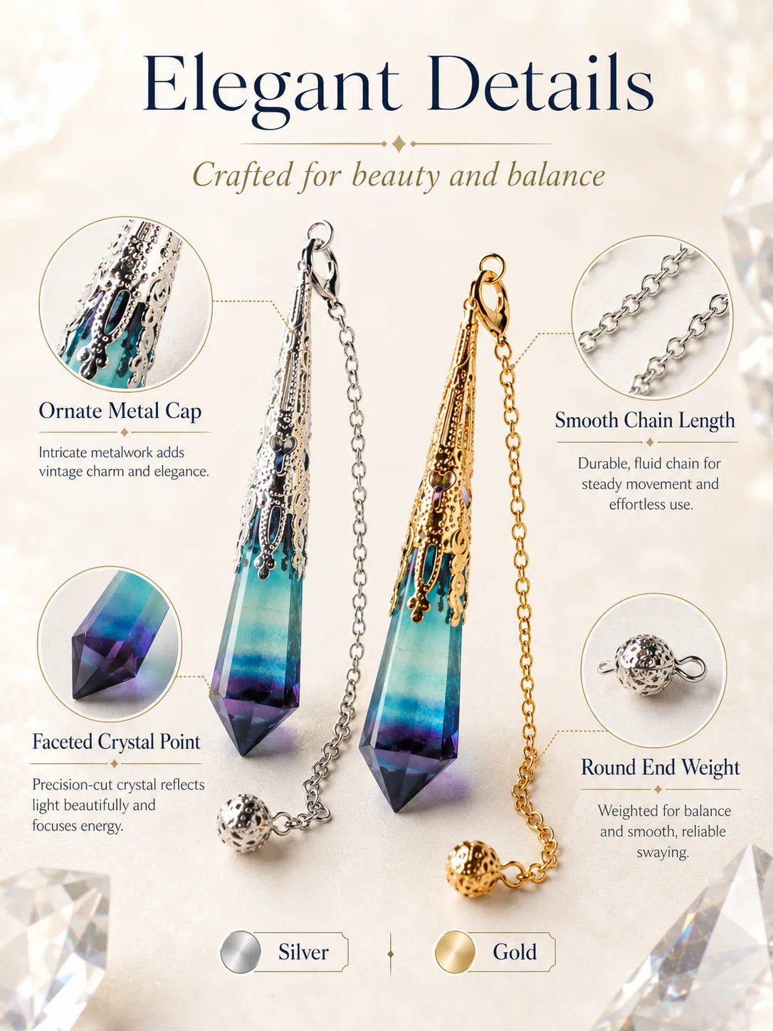 Gradient Crystal Pendulum