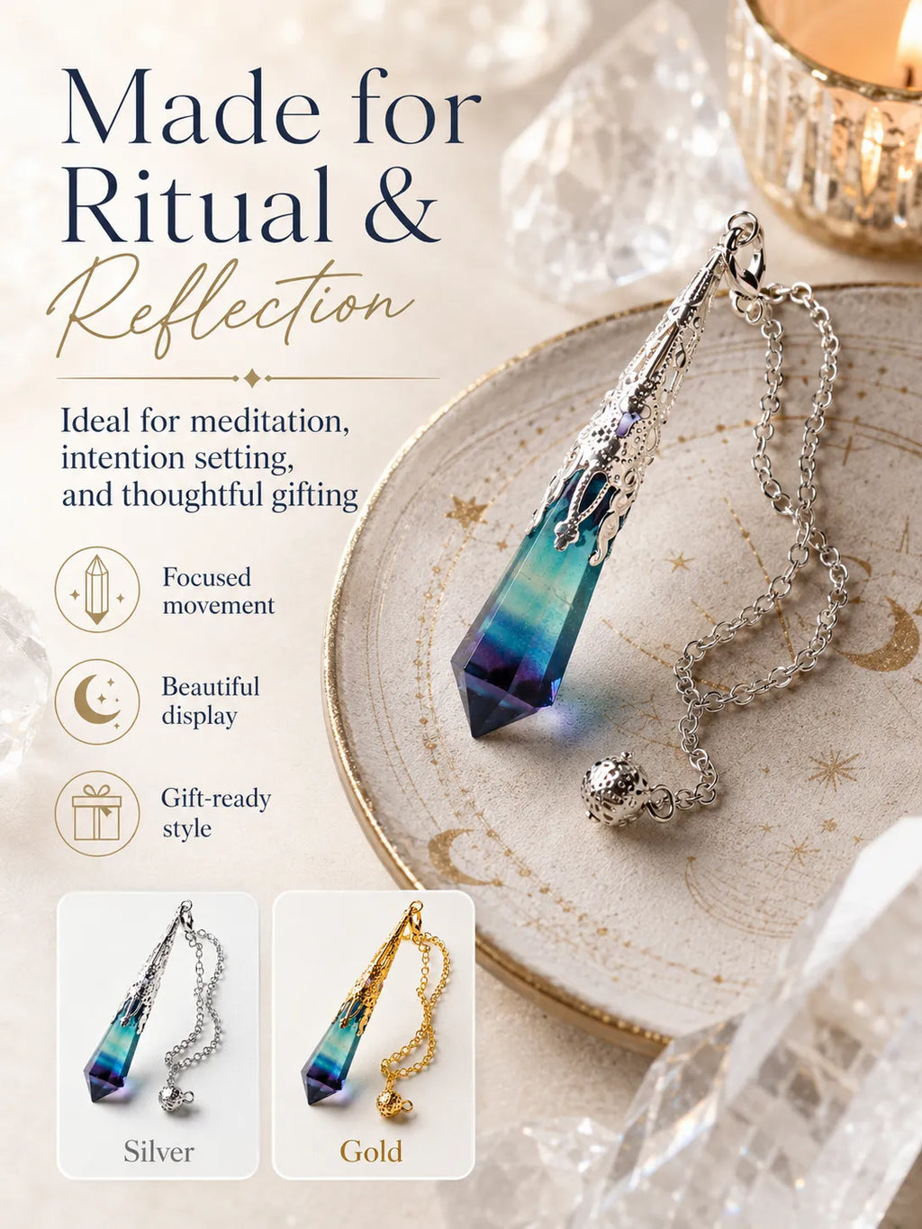 Gradient Crystal Pendulum