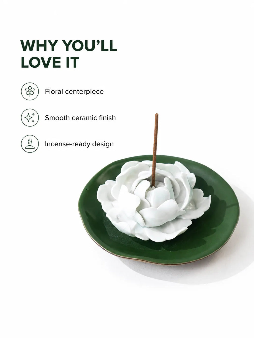 Ceramic Peony Incense Holder