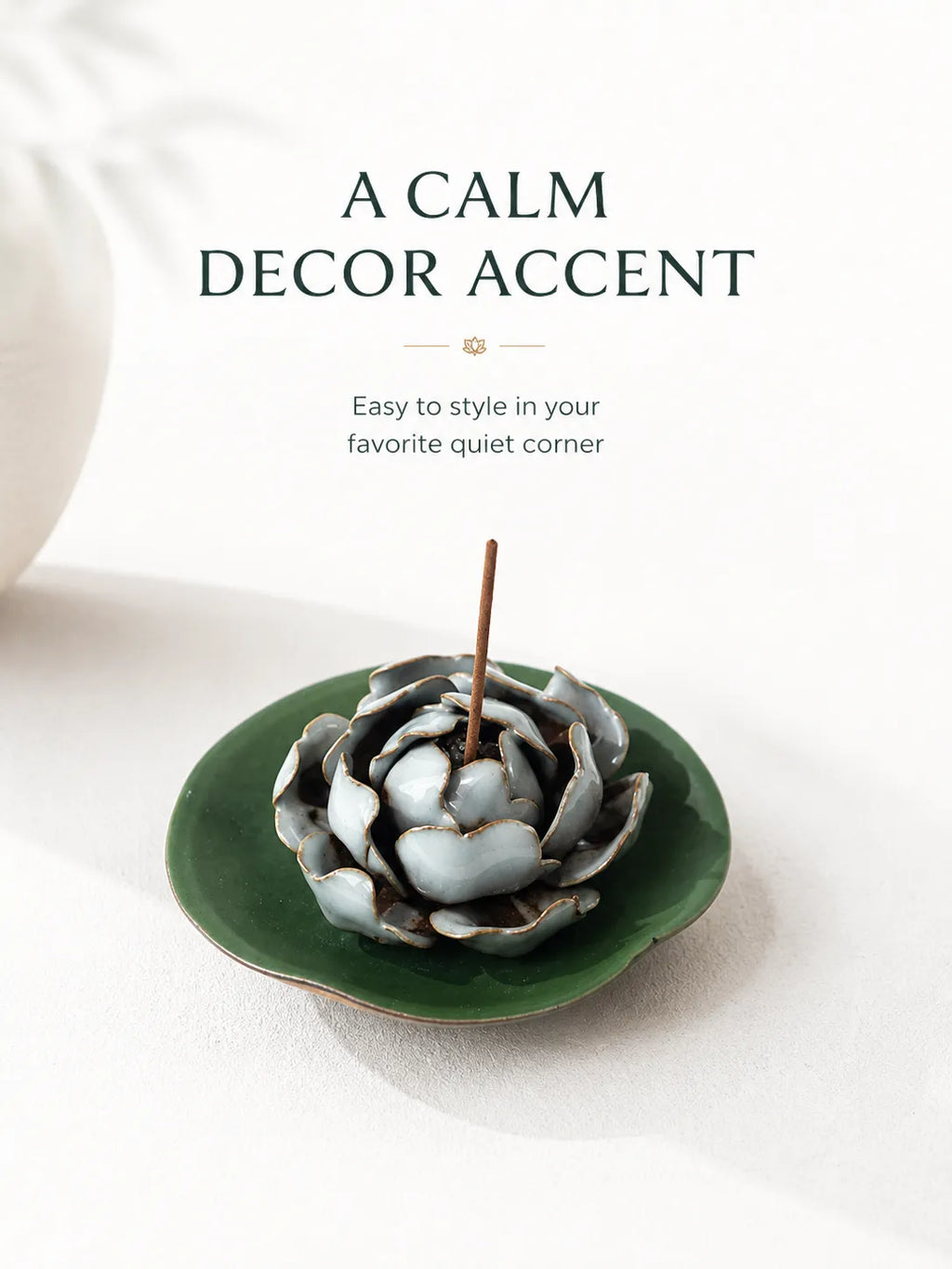 Ceramic Peony Incense Holder