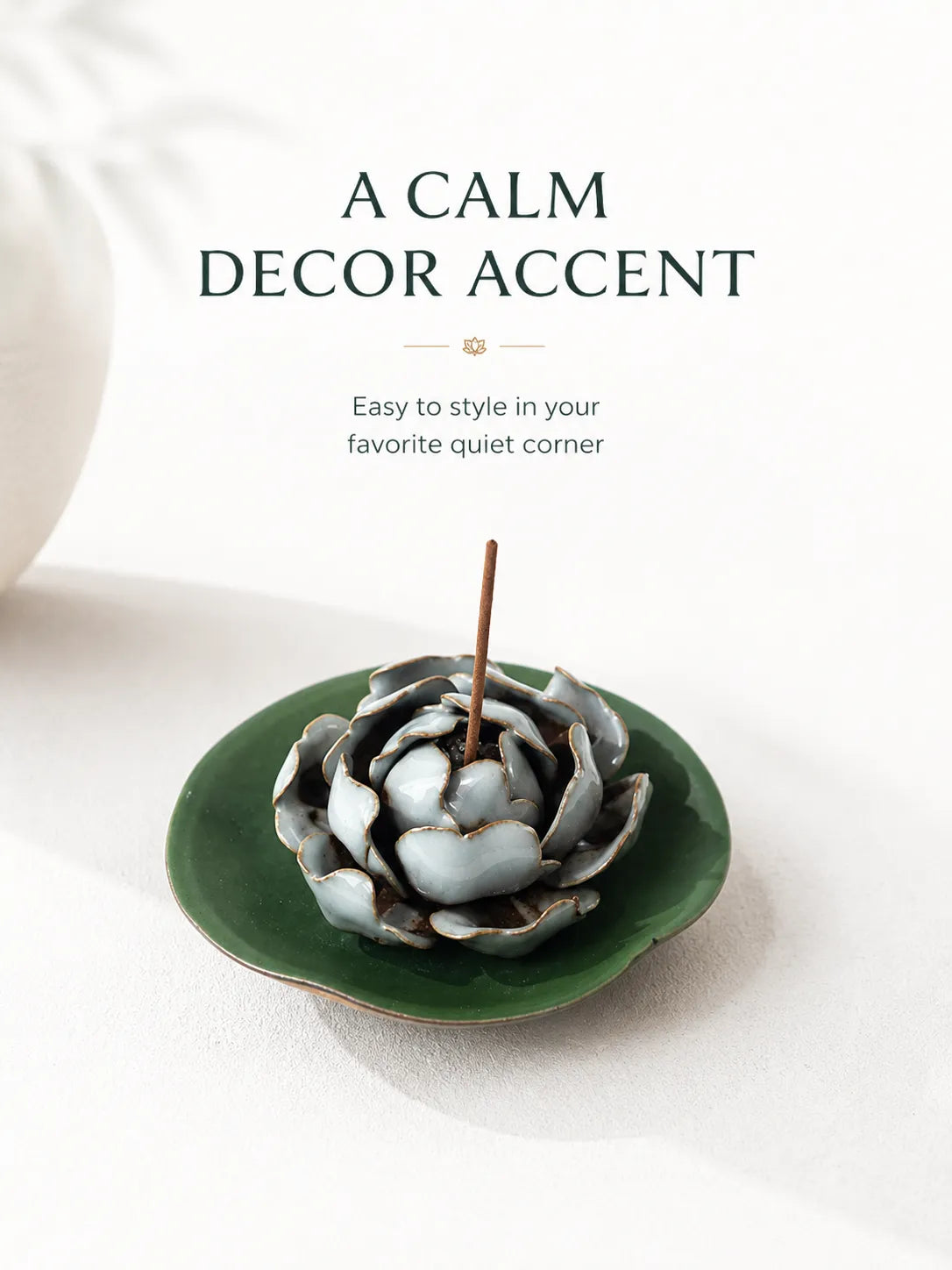 Ceramic Peony Incense Holder