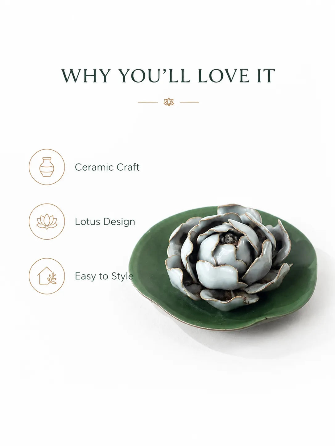 Ceramic Peony Incense Holder