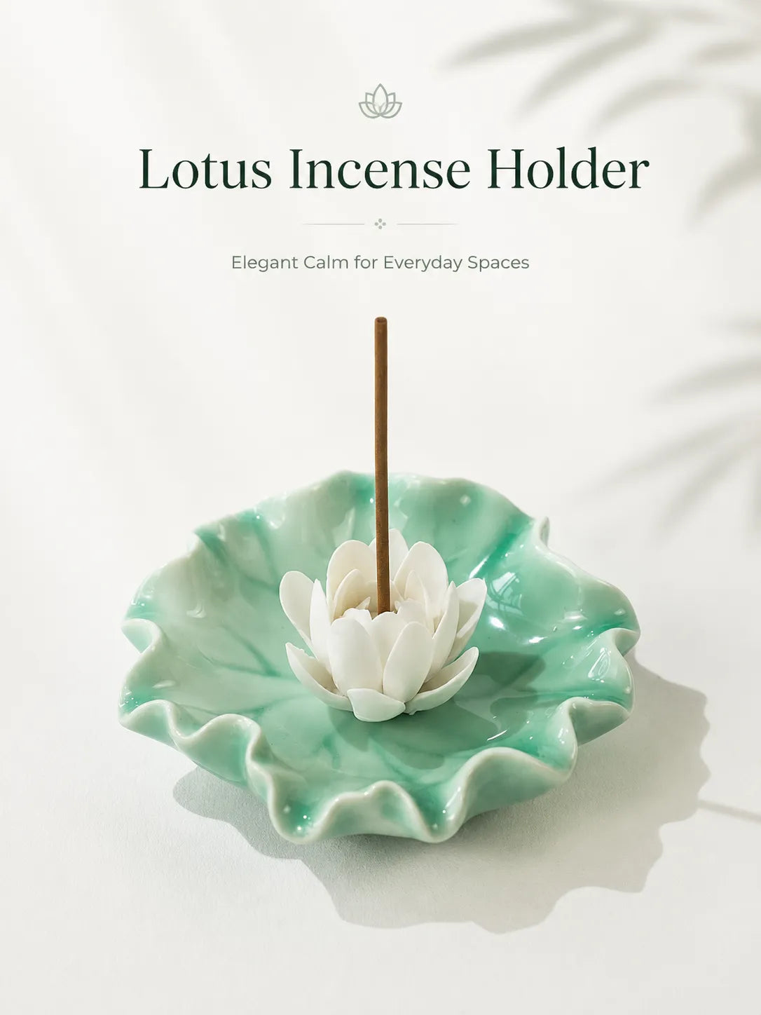 Ceramic White Lotus Incense Holder