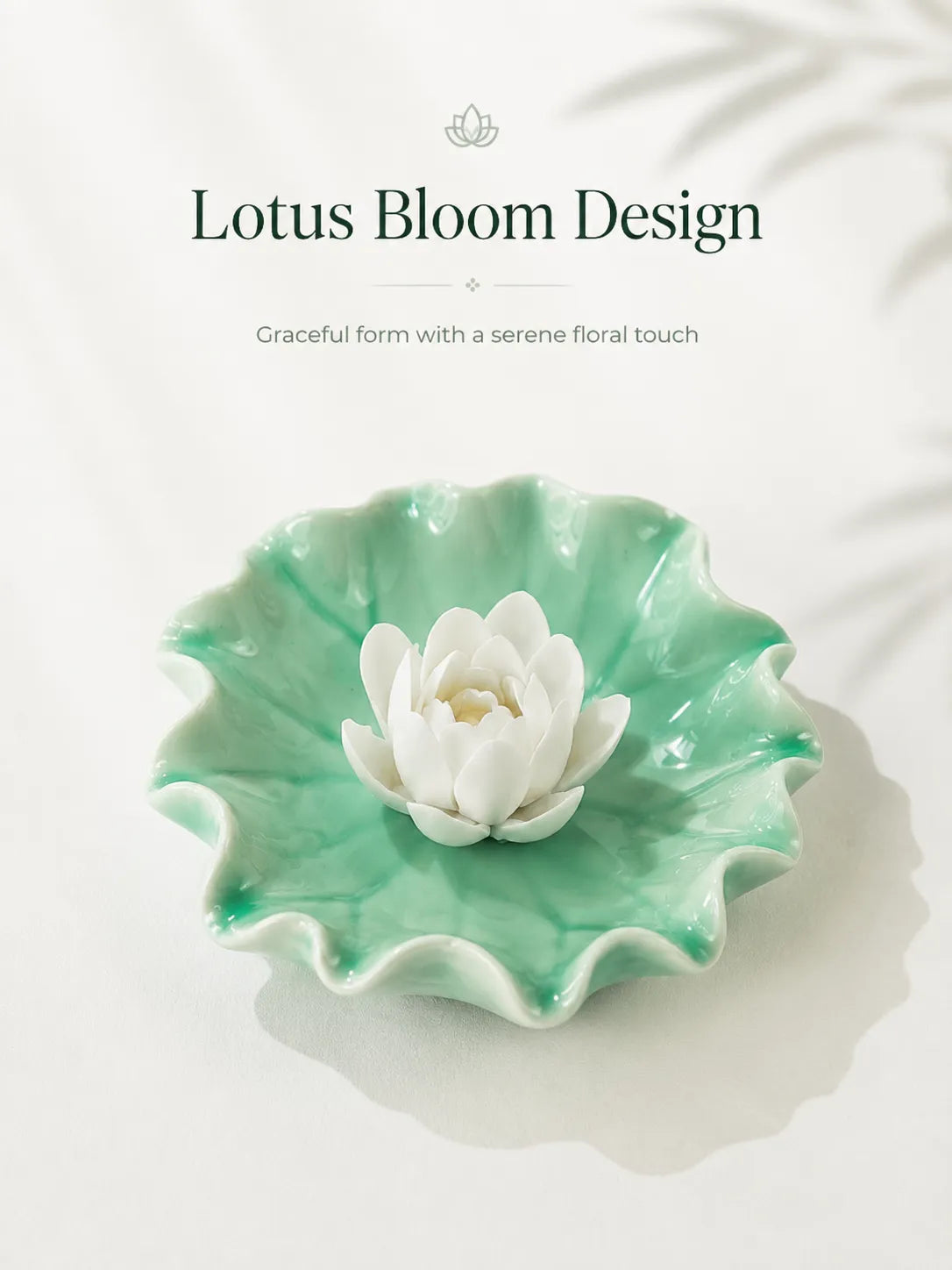Ceramic White Lotus Incense Holder