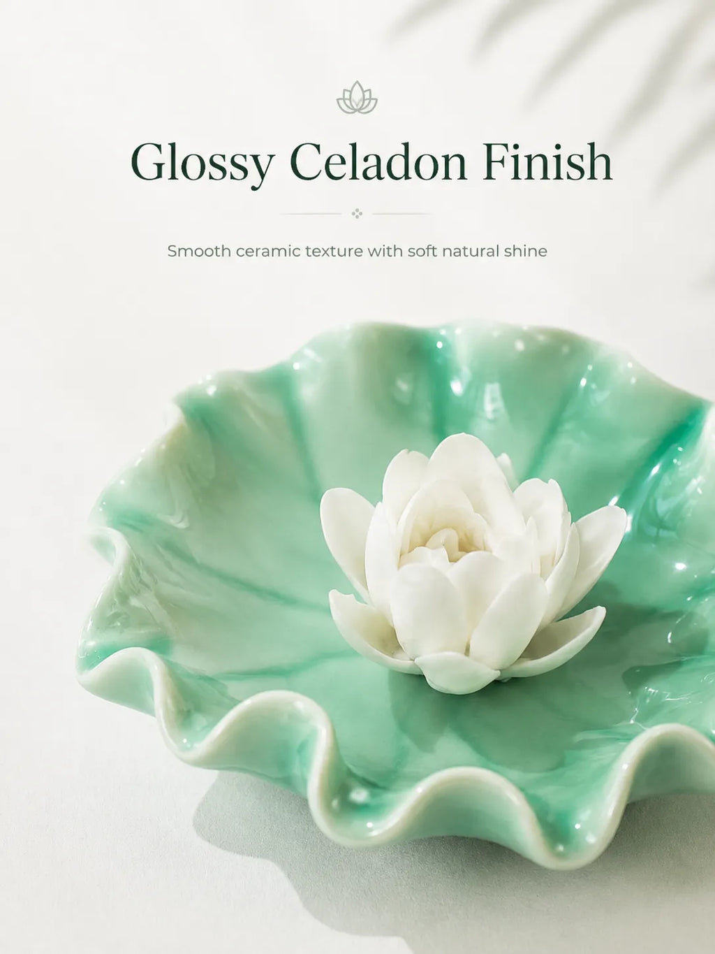 Ceramic White Lotus Incense Holder