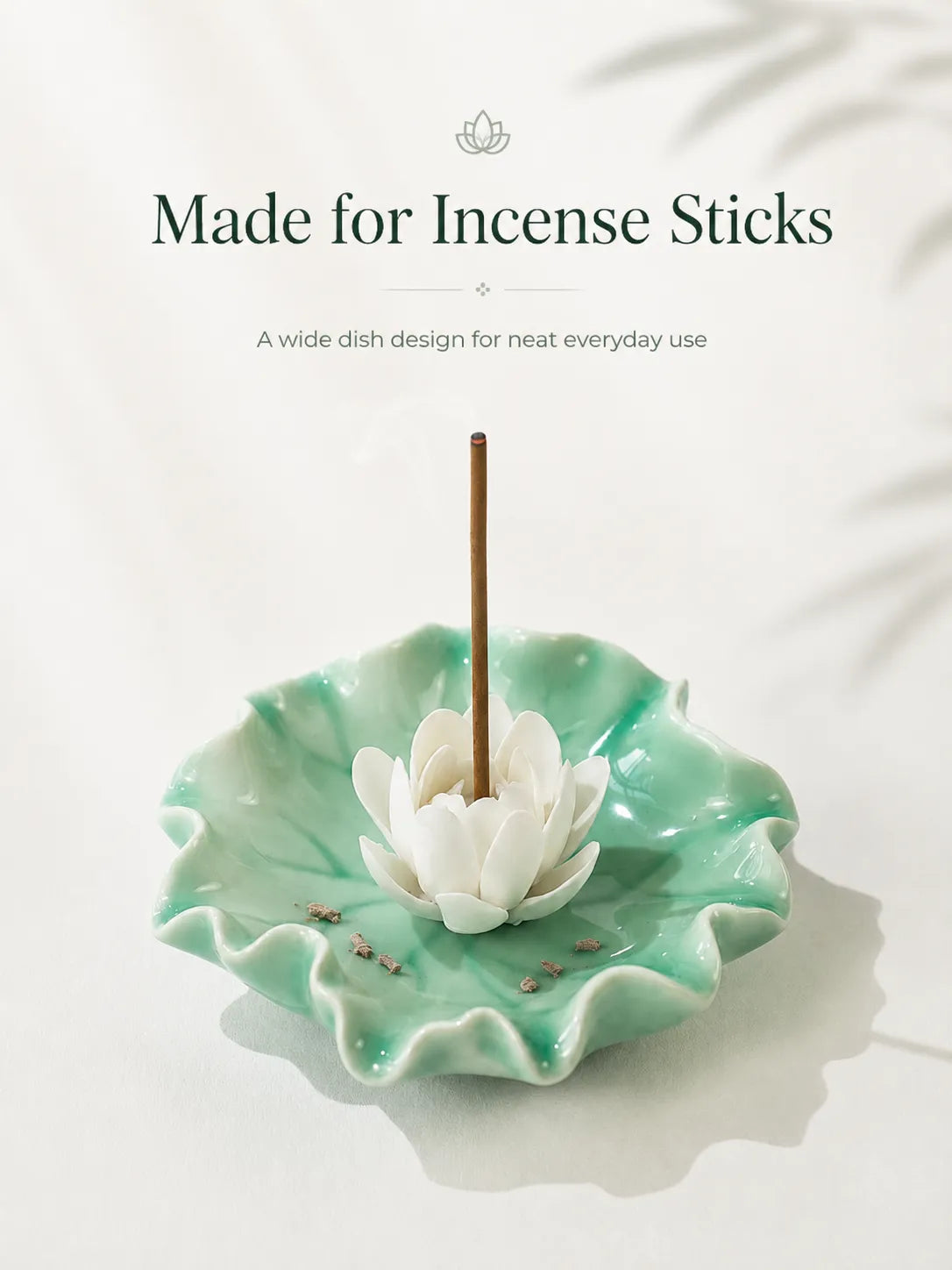 Ceramic White Lotus Incense Holder