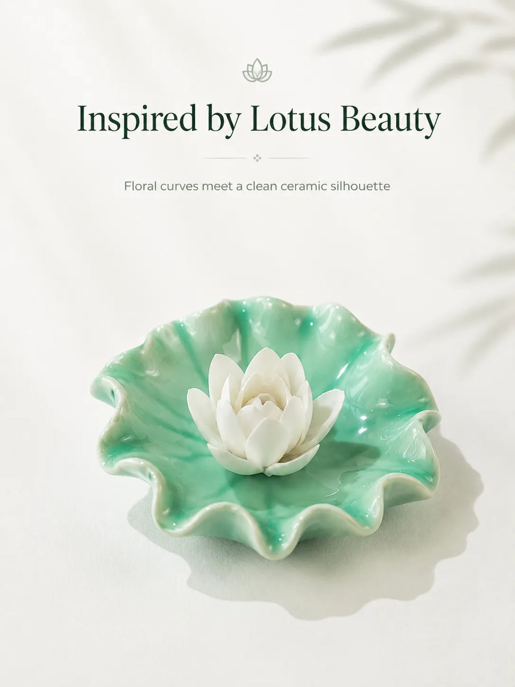 Ceramic White Lotus Incense Holder