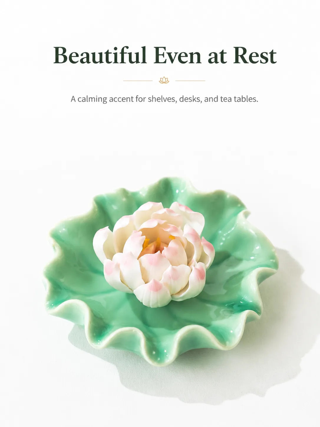 Ceramic Pink Lotus Incense Holder